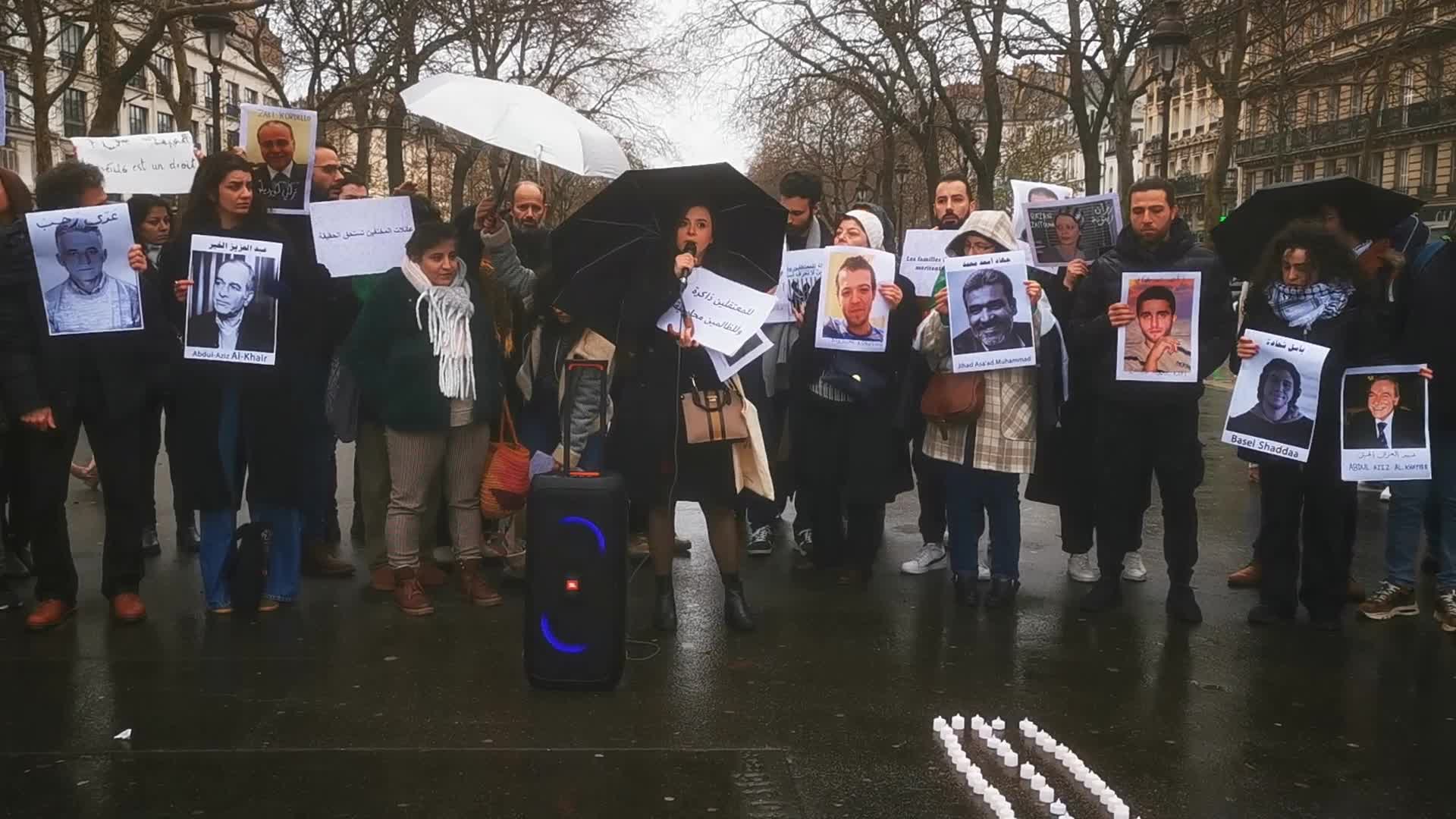 Members from the Syrian community gathered in support with the victims of Bashar al-Assad's prisons