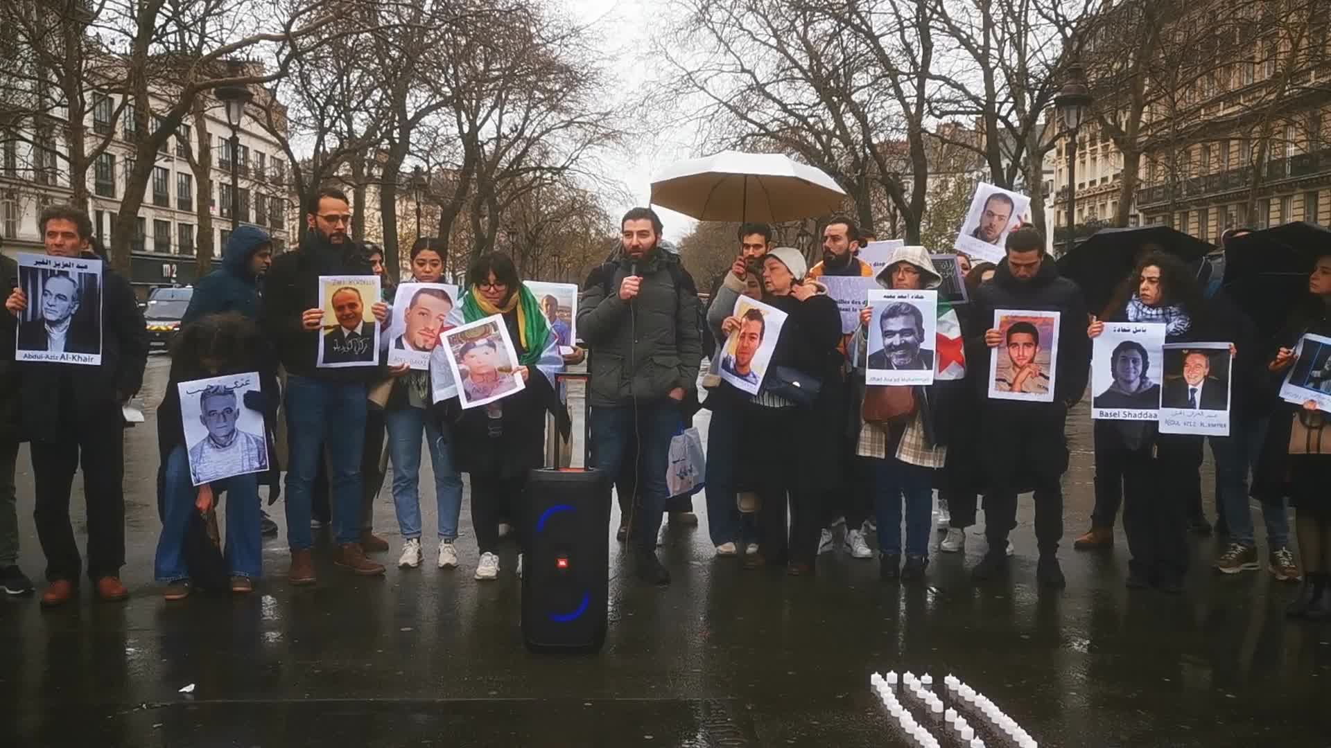 Members from the Syrian community gathered in support with the victims of Bashar al-Assad's prisons