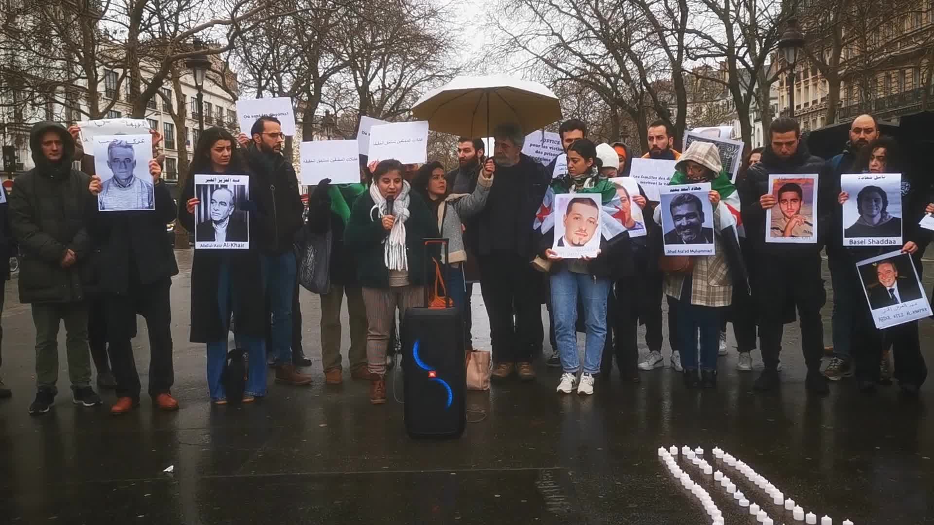 Members from the Syrian community gathered in support with the victims of Bashar al-Assad's prisons