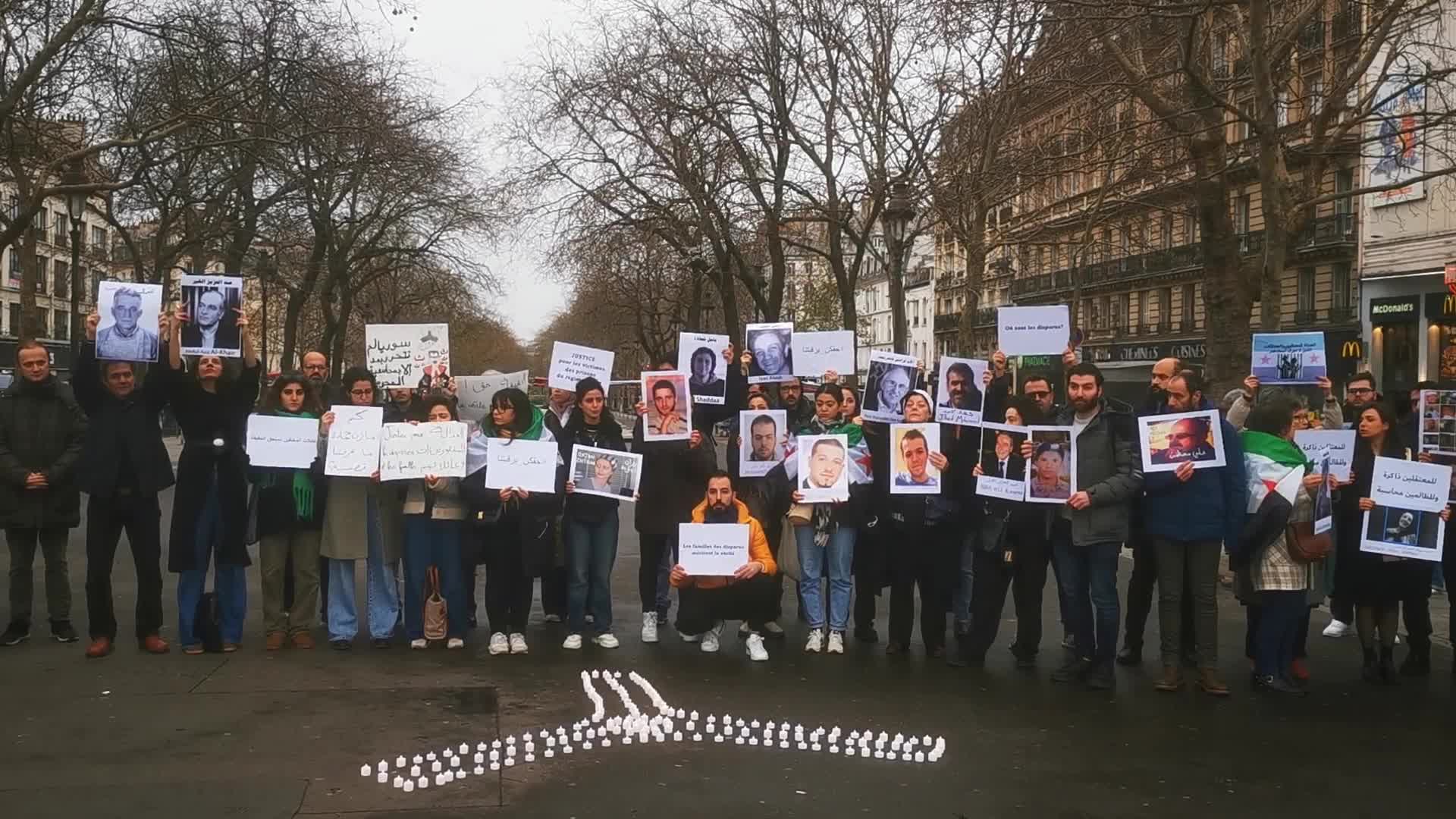 Members from the Syrian community gathered in support with the victims of Bashar al-Assad's prisons