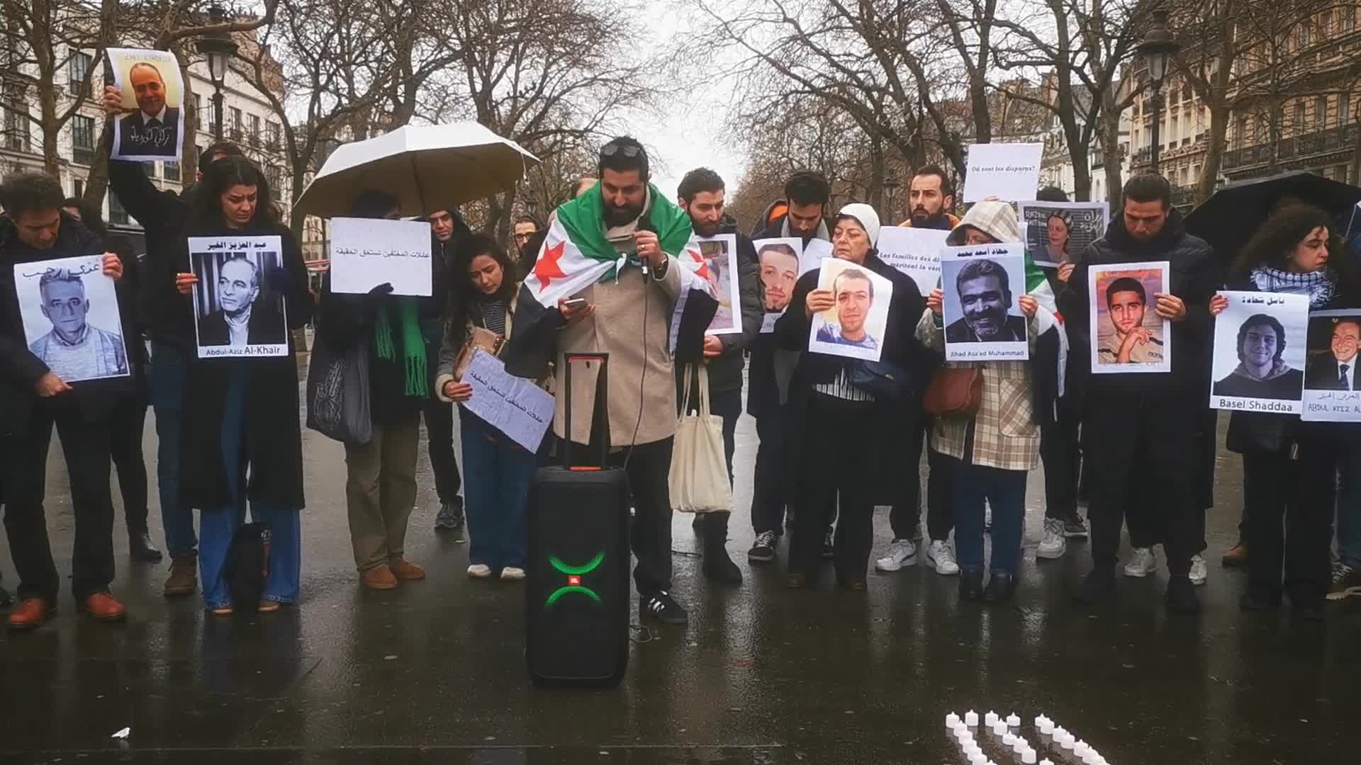 Members from the Syrian community gathered in support with the victims of Bashar al-Assad's prisons