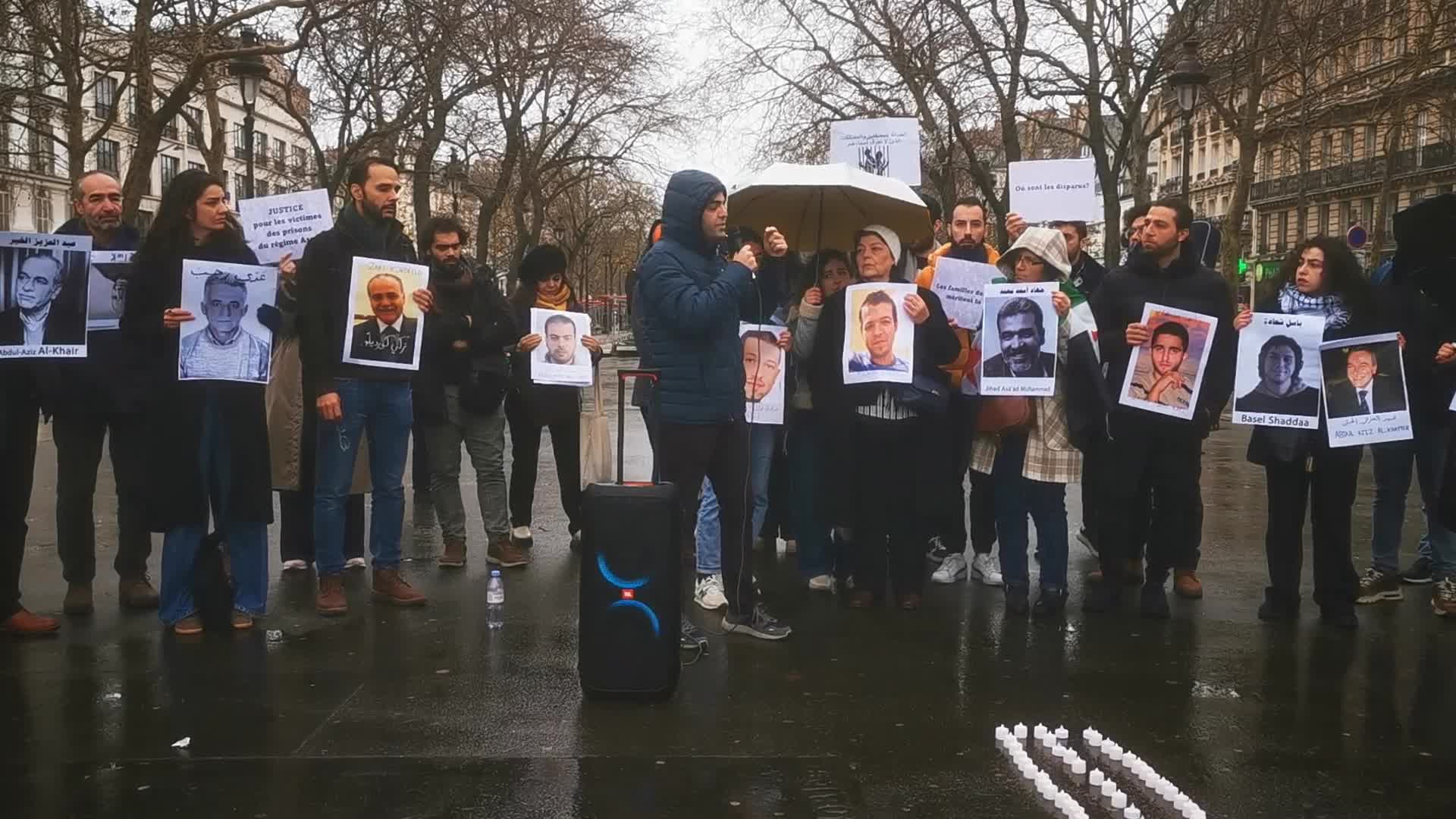 Members from the Syrian community gathered in support with the victims of Bashar al-Assad's prisons