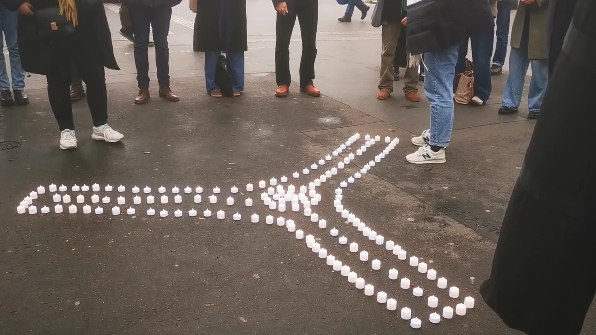 Members from the Syrian community gathered in support with the victims of Bashar al-Assad's prisons