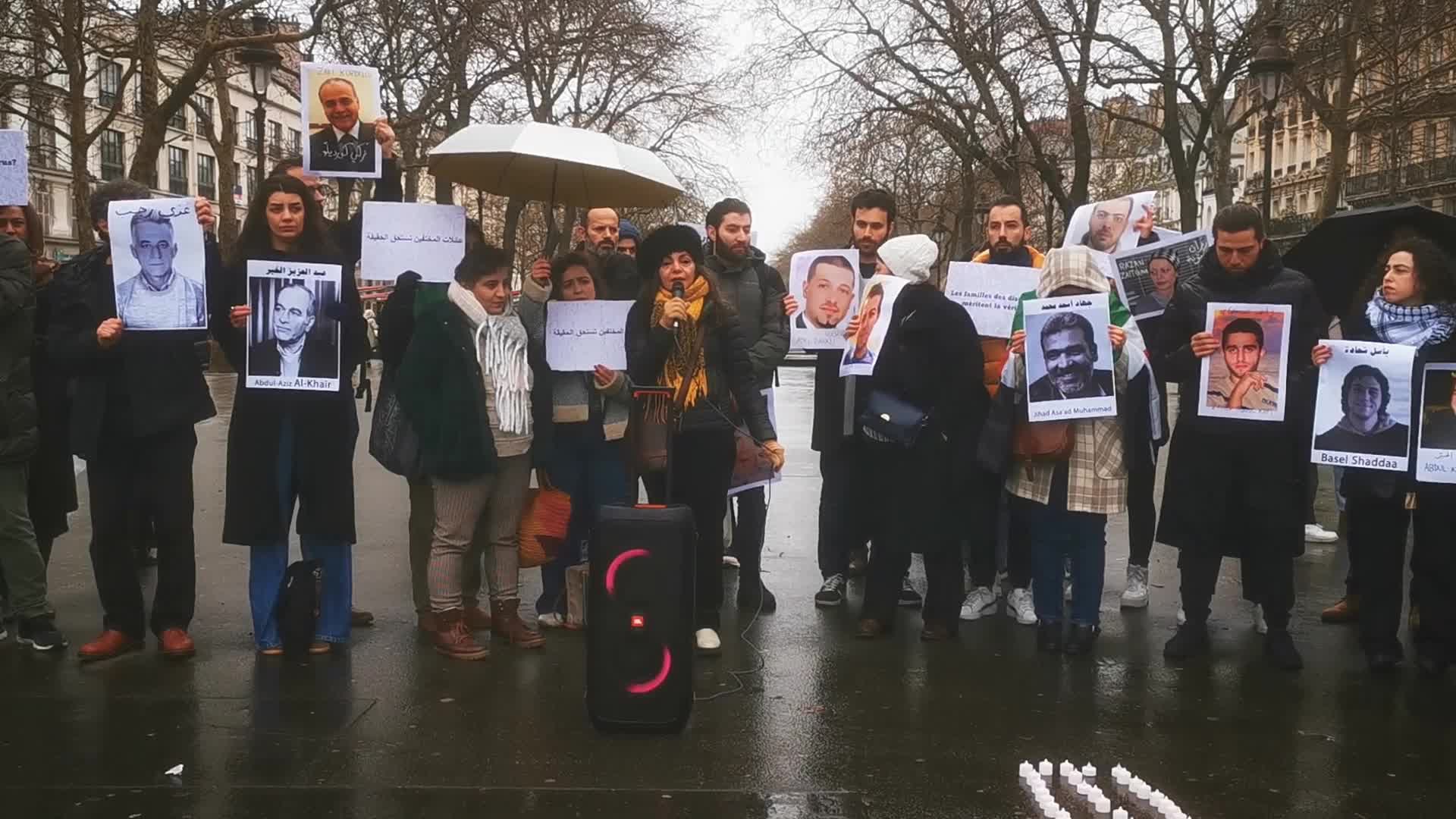 Members from the Syrian community gathered in support with the victims of Bashar al-Assad's prisons