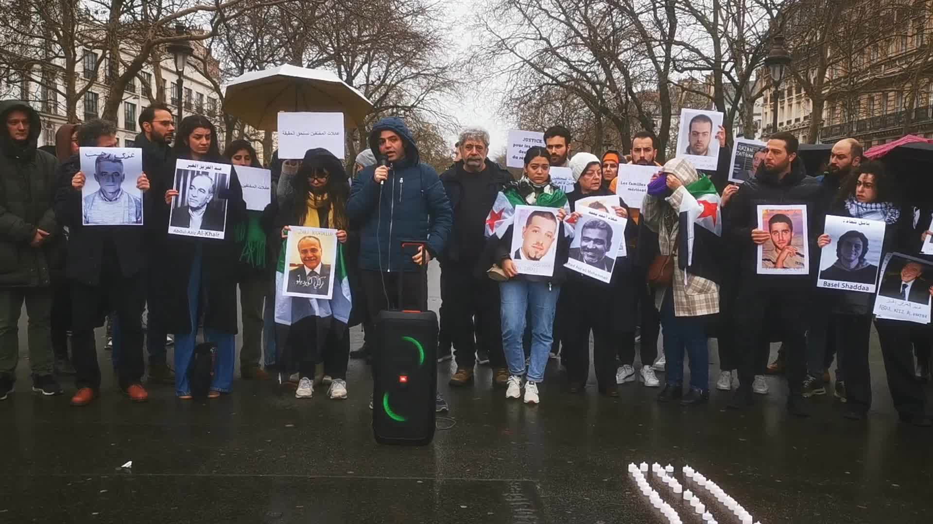 Members from the Syrian community gathered in support with the victims of Bashar al-Assad's prisons