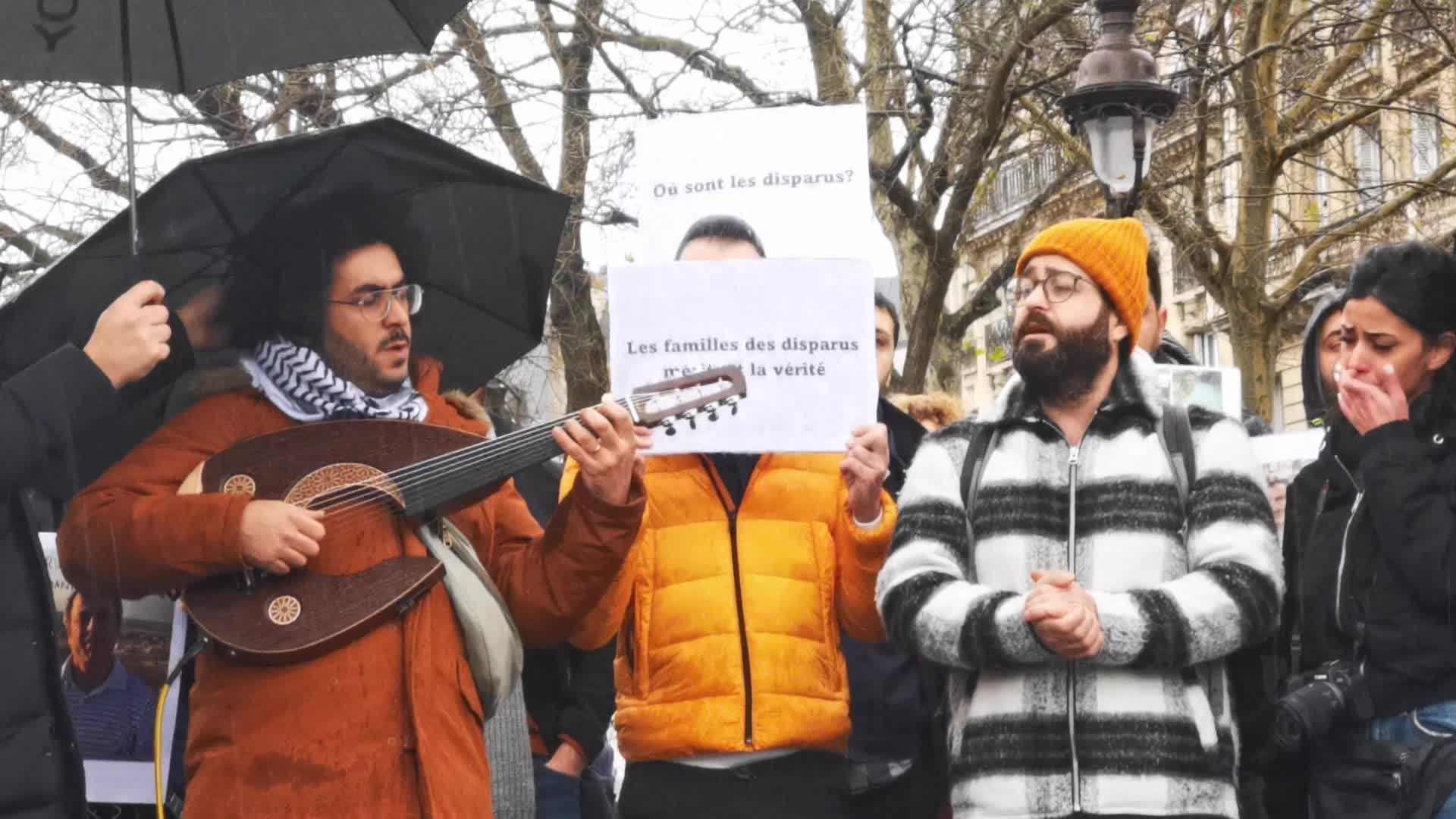 Members from the Syrian community gathered in support with the victims of Bashar al-Assad's prisons