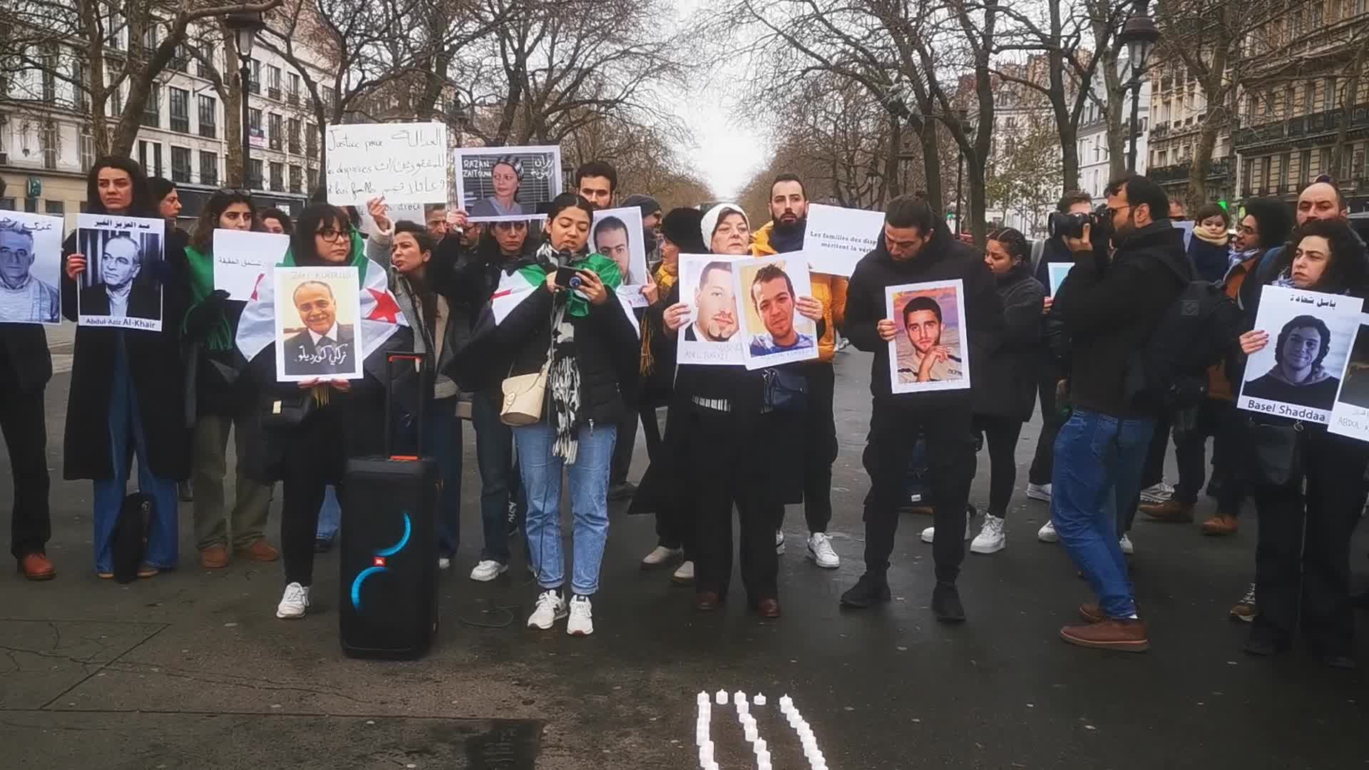 Members from the Syrian community gathered in support with the victims of Bashar al-Assad's prisons