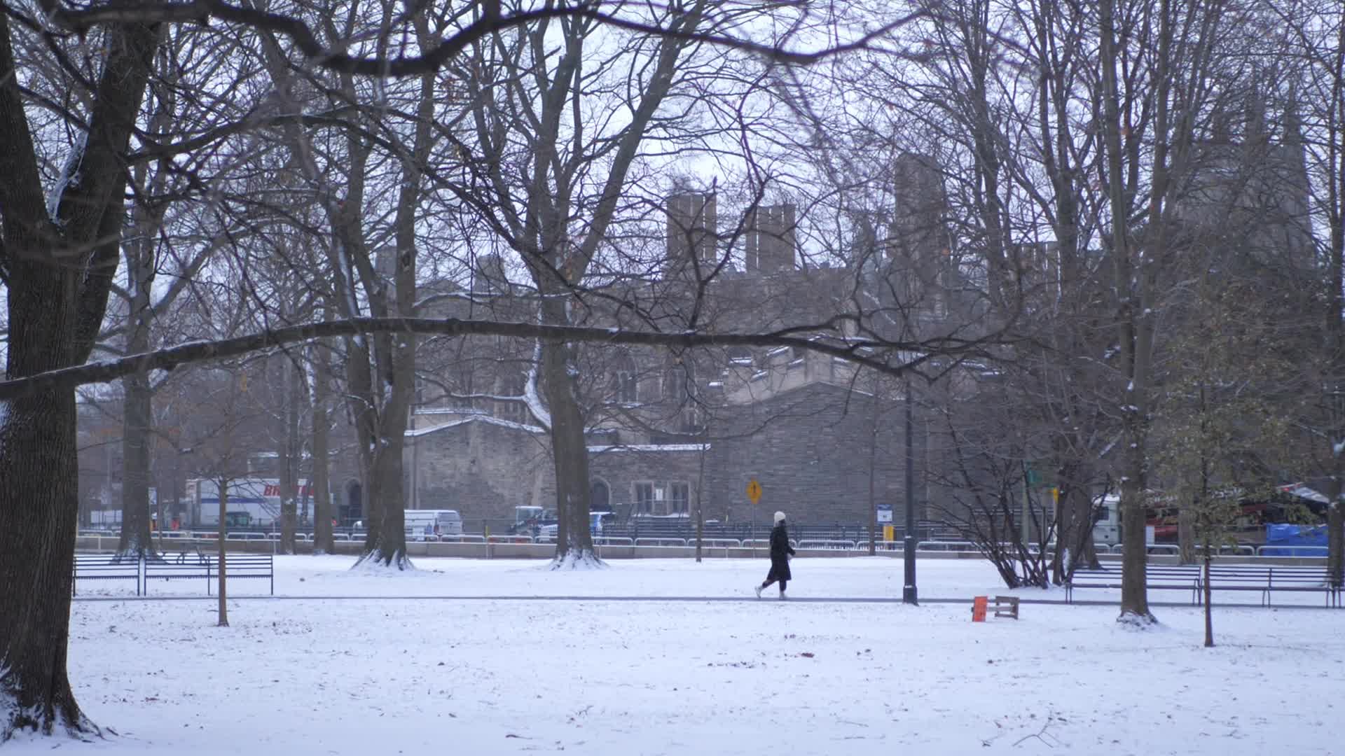 Frigid Temperatures And Snowy Weather In Toronto