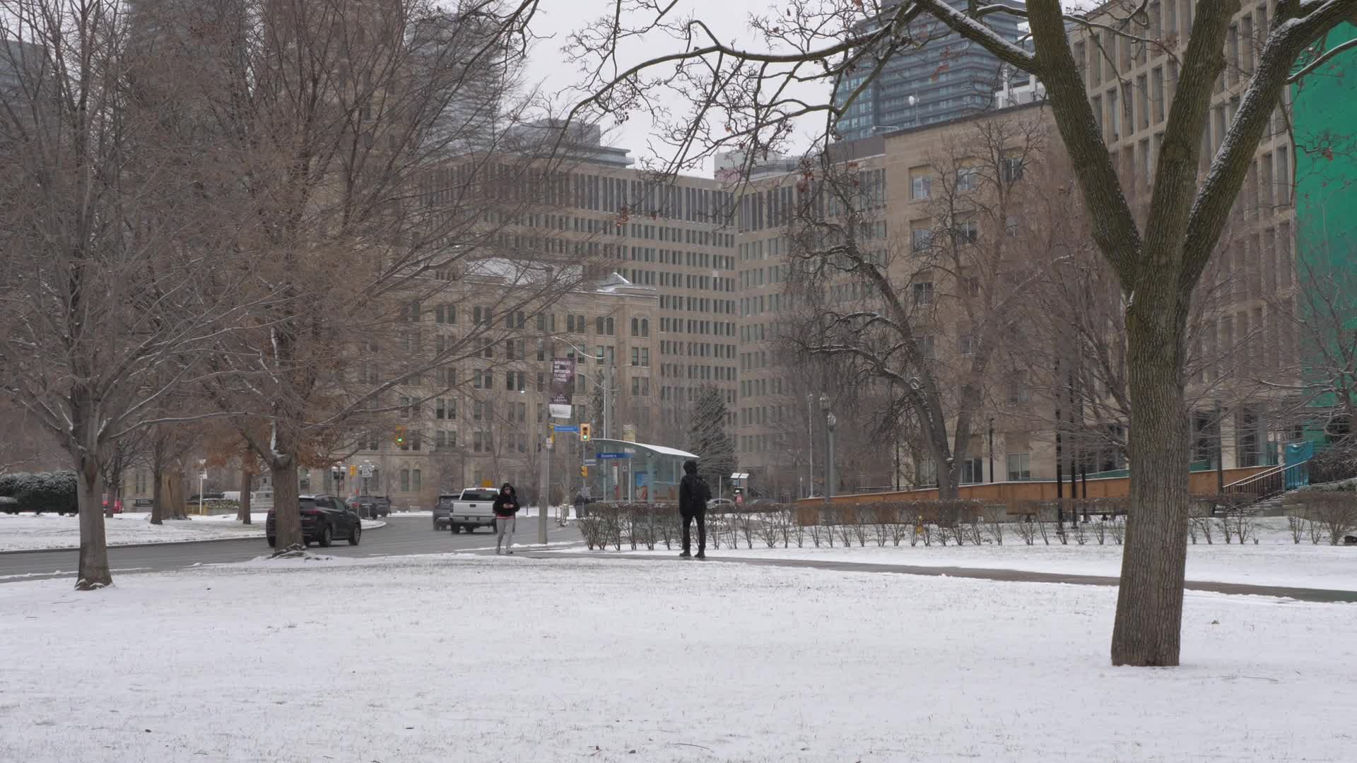 Frigid Temperatures And Snowy Weather In Toronto