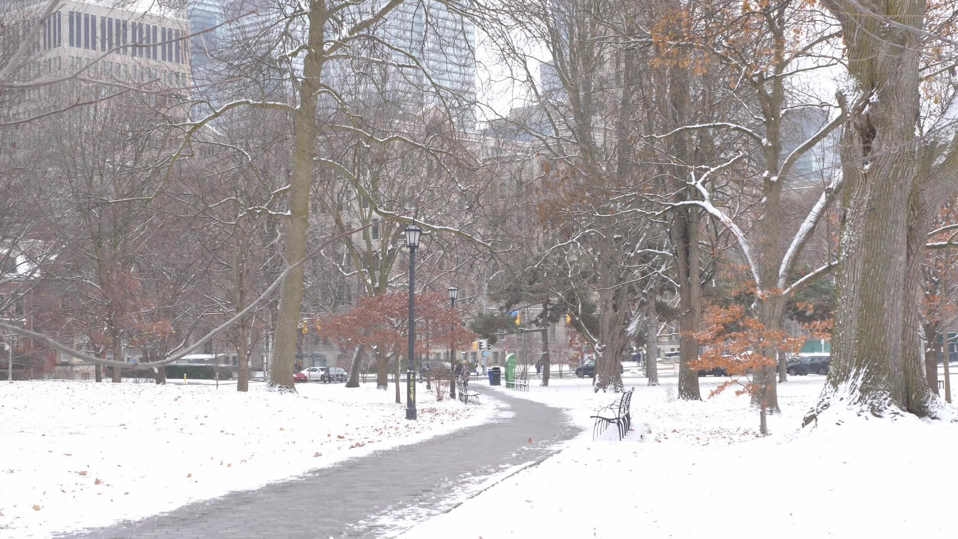 Frigid Temperatures And Snowy Weather In Toronto