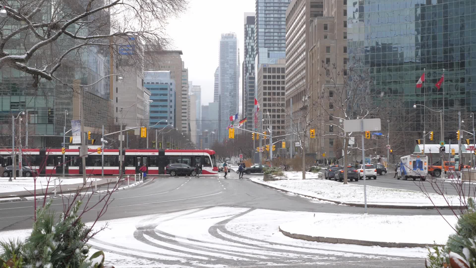 Frigid Temperatures And Snowy Weather In Toronto