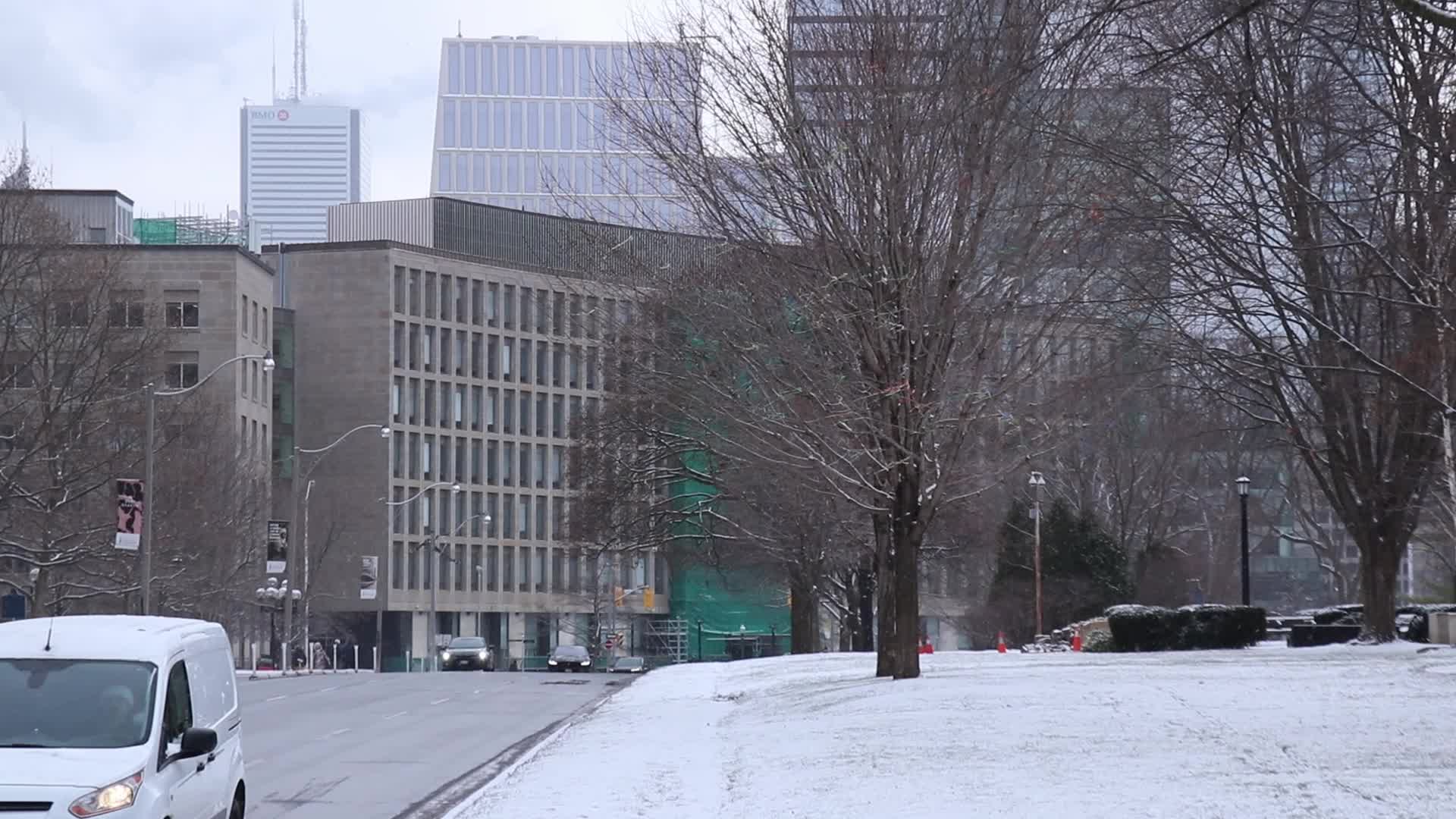 Frigid Temperatures And Snowy Weather In Toronto