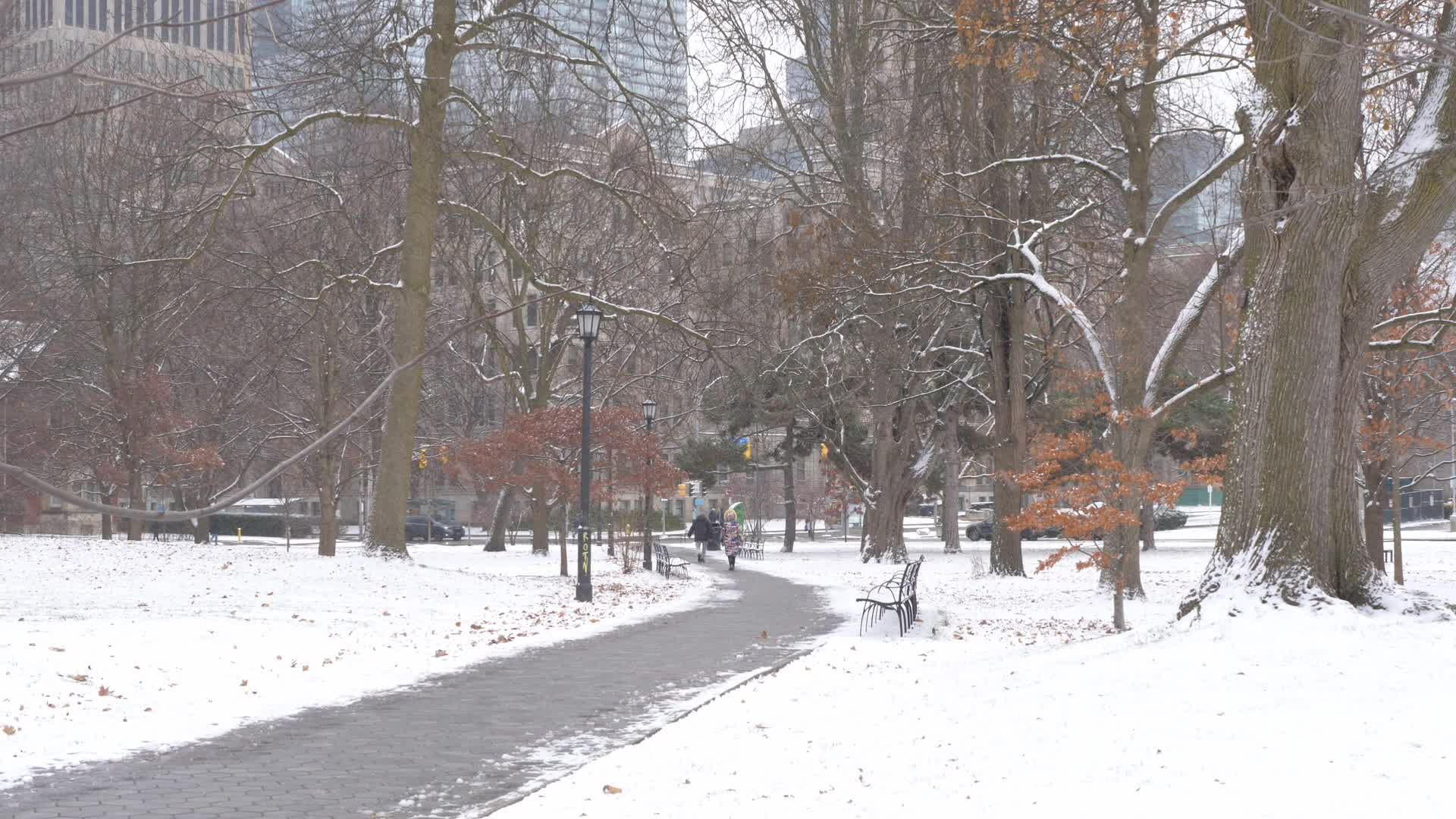 Frigid Temperatures And Snowy Weather In Toronto