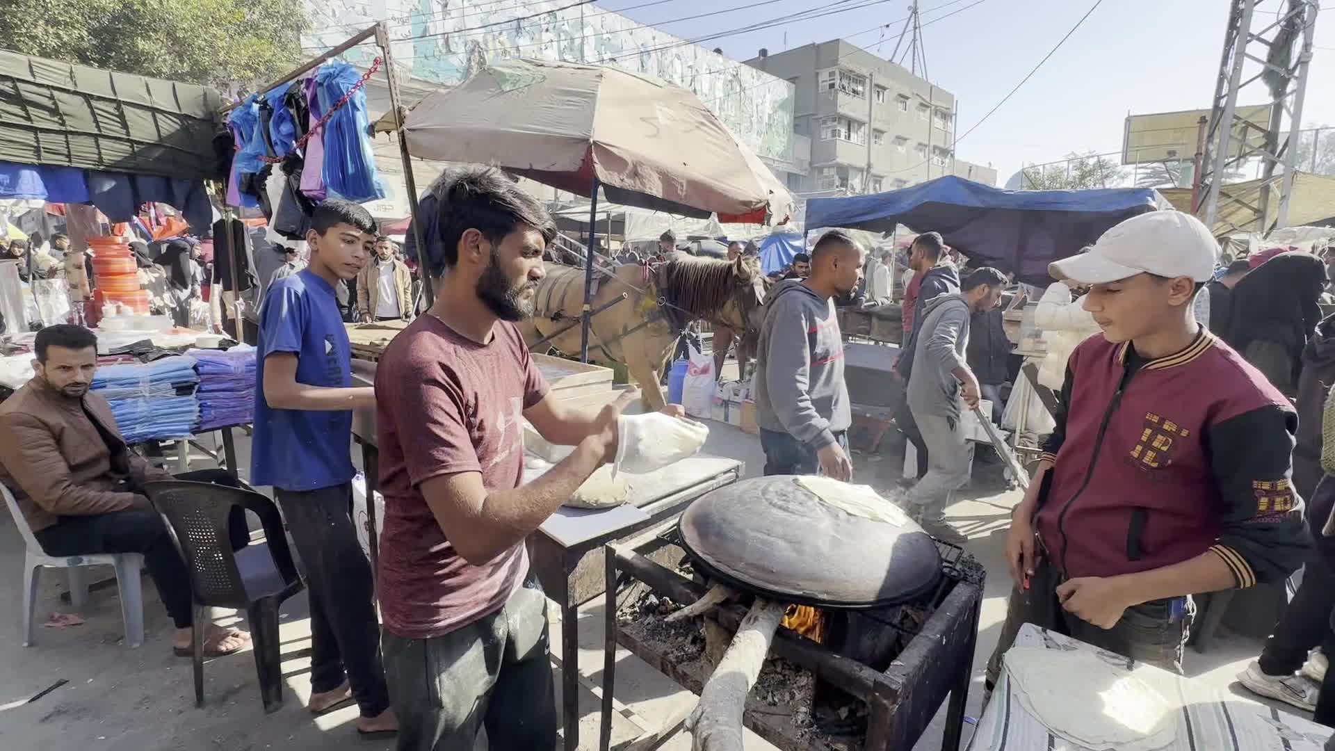 Residents Shop for Vegetables in Deir al-Balah Amid Ongoing Gaza Conflict