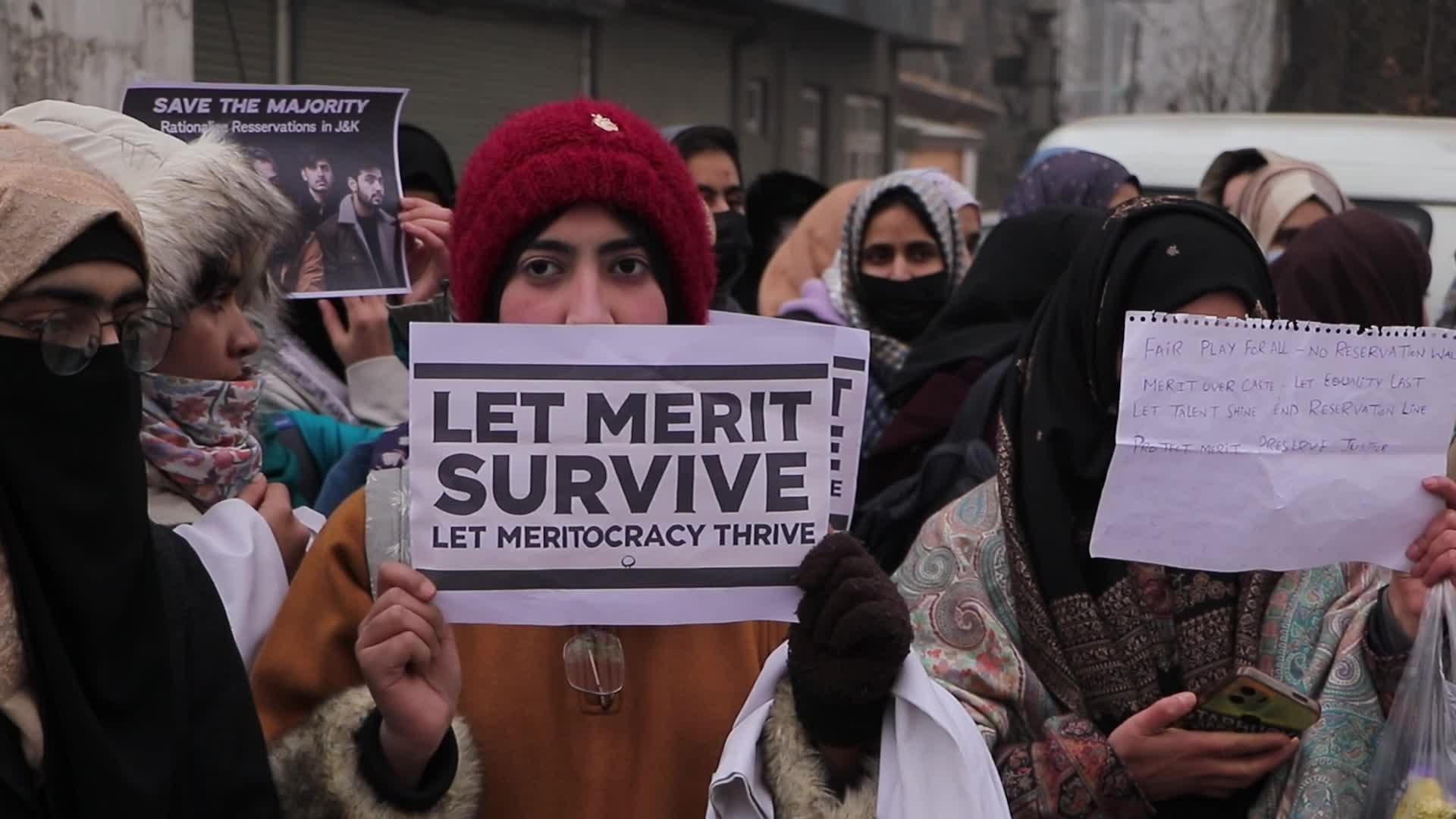 Students Protest BJP-Imposed Reservation Policy in Kashmir