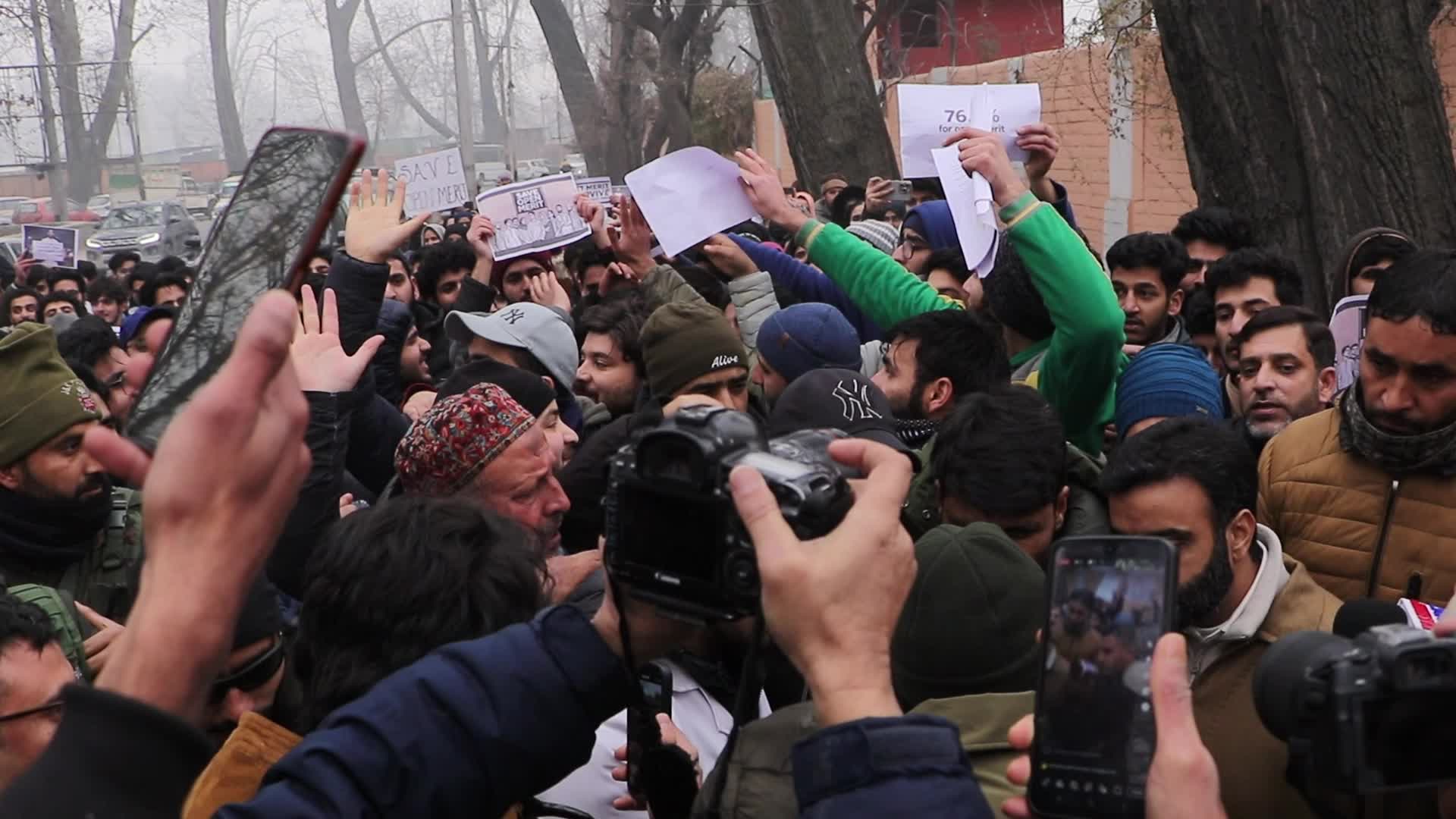 Students Protest BJP-Imposed Reservation Policy in Kashmir