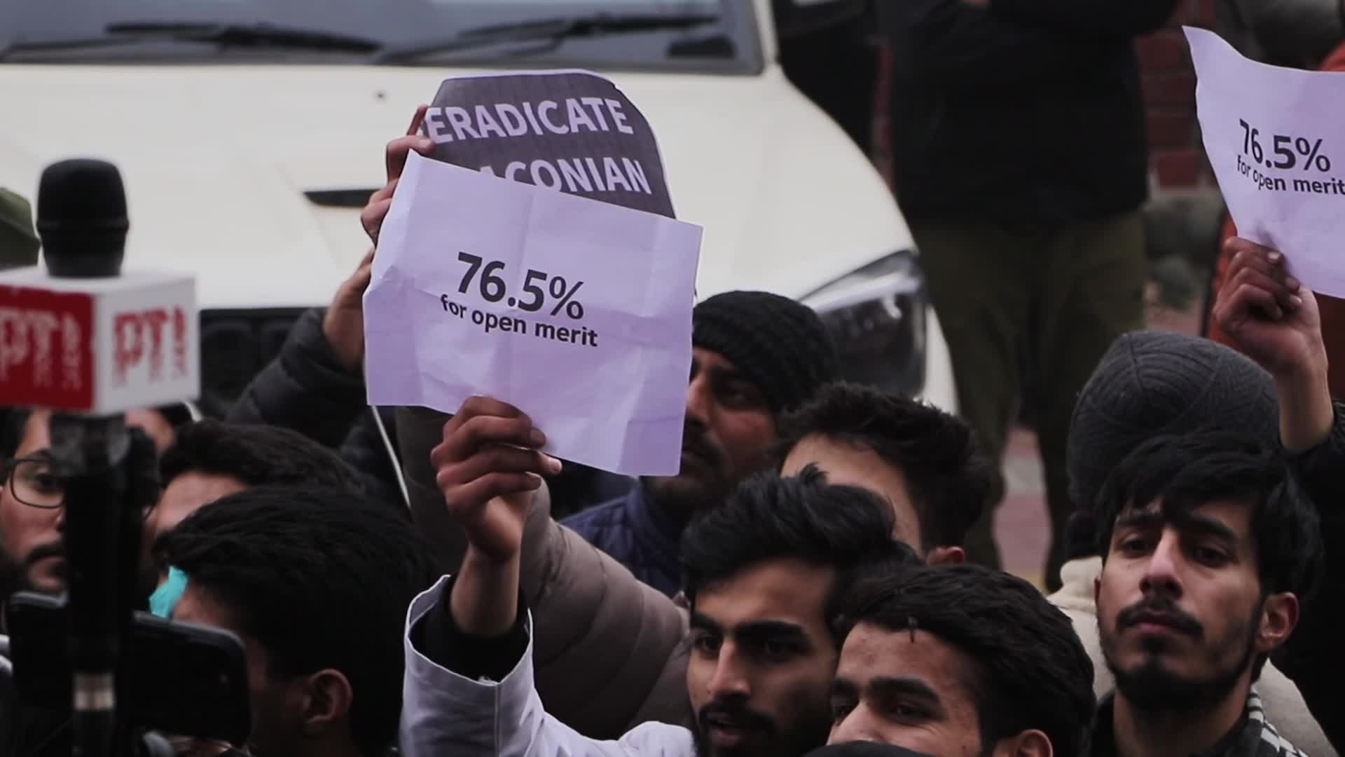 Students Protest BJP-Imposed Reservation Policy in Kashmir