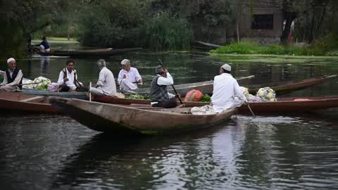 Floating market in Kashmir
