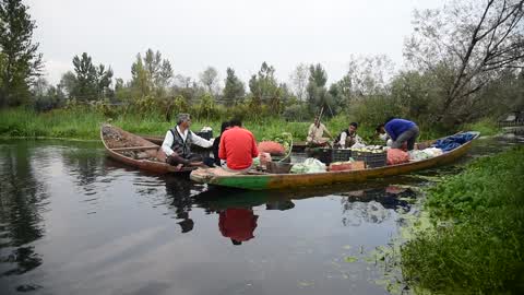 Floating market in Kashmir
