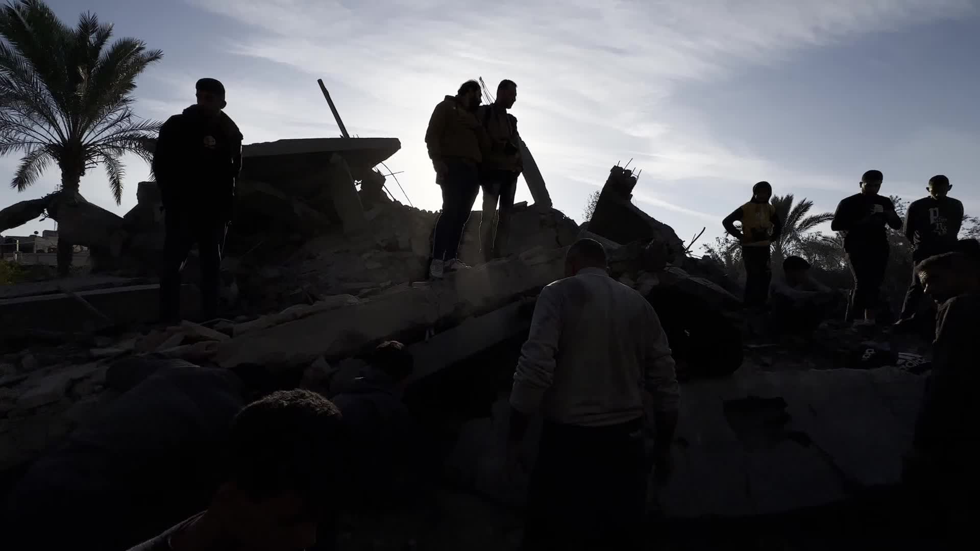 Aftermath of Israeli Airstrike in Gaza, Palestine