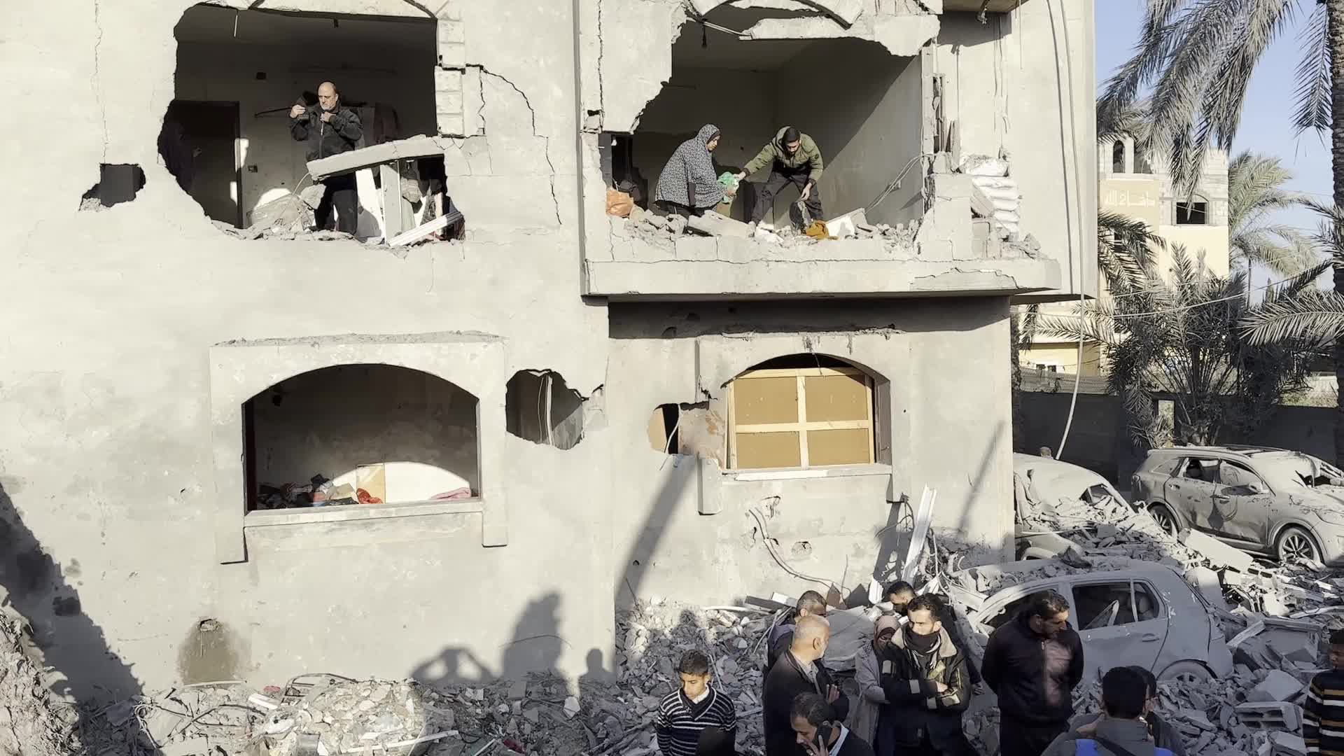 Aftermath of Israeli Airstrike in Gaza, Palestine