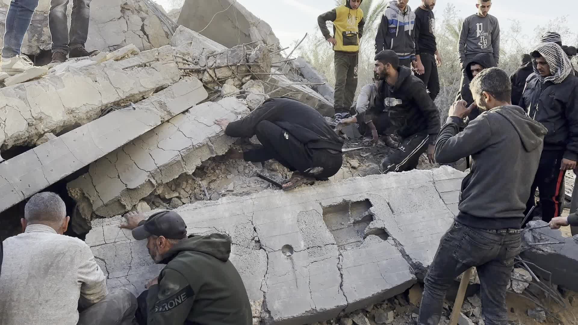 Aftermath of Israeli Airstrike in Gaza, Palestine