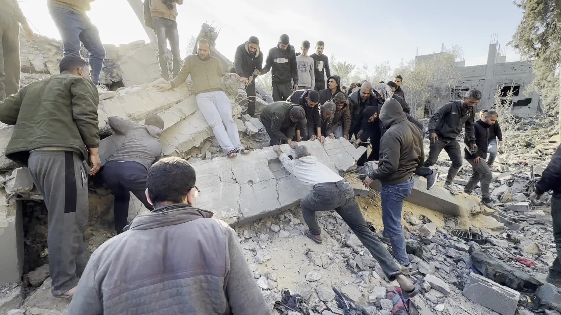 Aftermath of Israeli Airstrike in Gaza, Palestine