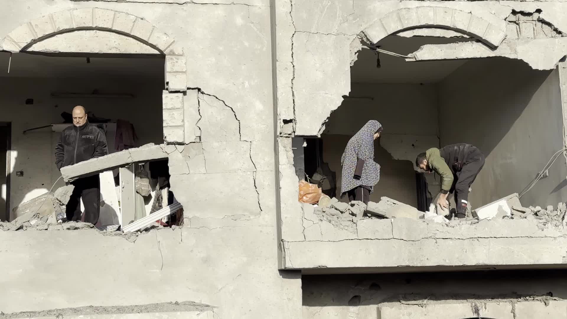 Aftermath of Israeli Airstrike in Gaza, Palestine