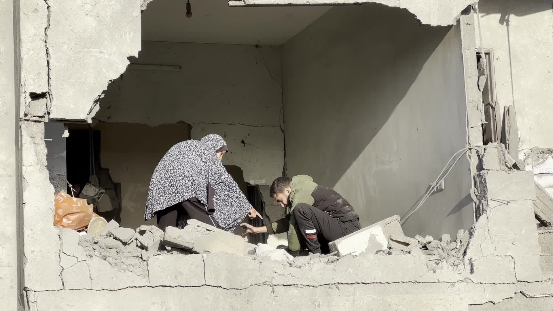 Aftermath of Israeli Airstrike in Gaza, Palestine