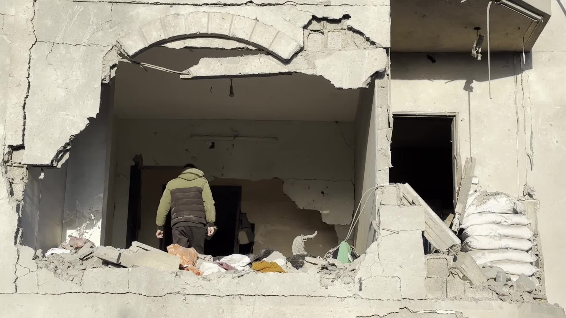 Aftermath of Israeli Airstrike in Gaza, Palestine