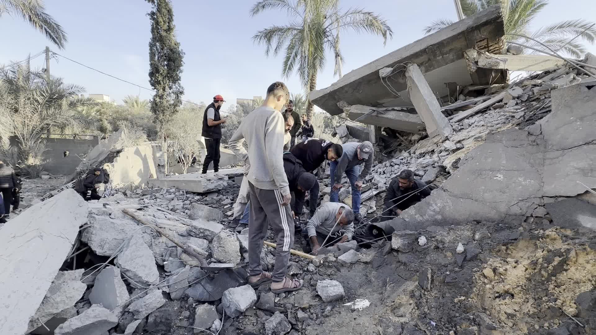 Aftermath of Israeli Airstrike in Gaza, Palestine