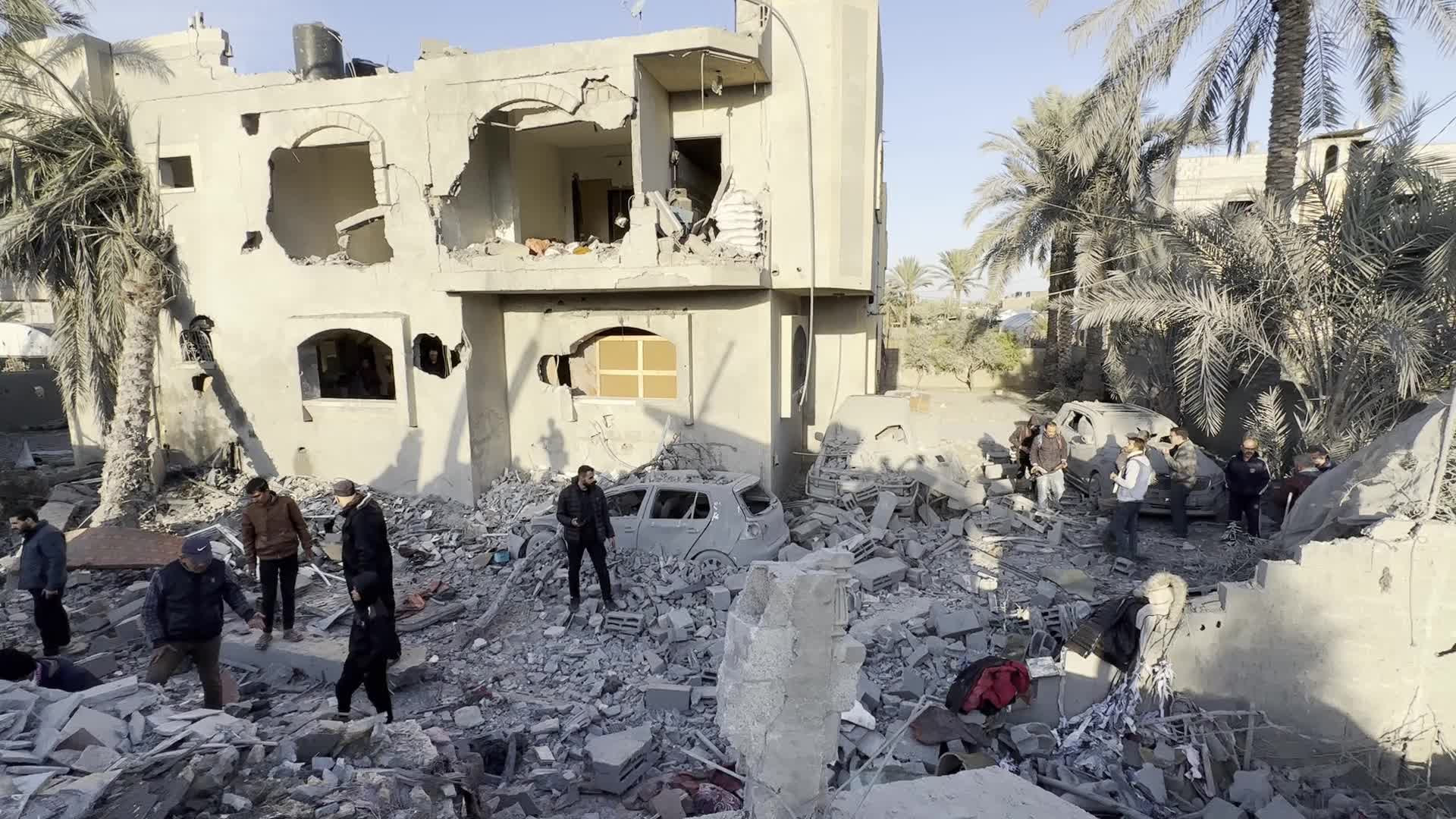 Aftermath of Israeli Airstrike in Gaza, Palestine