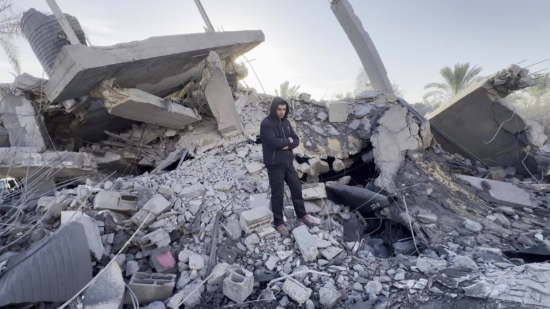 Aftermath of Israeli Airstrike in Gaza, Palestine