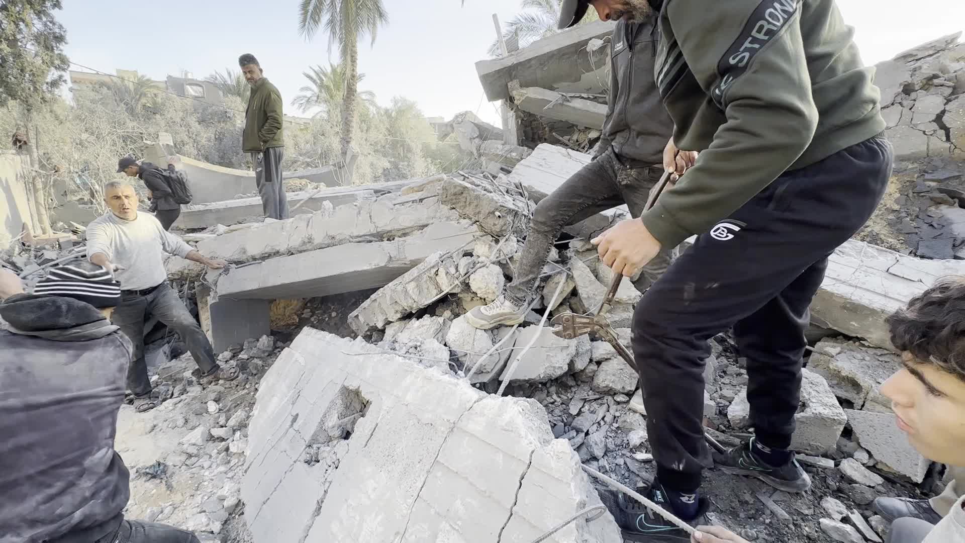 Aftermath of Israeli Airstrike in Gaza, Palestine