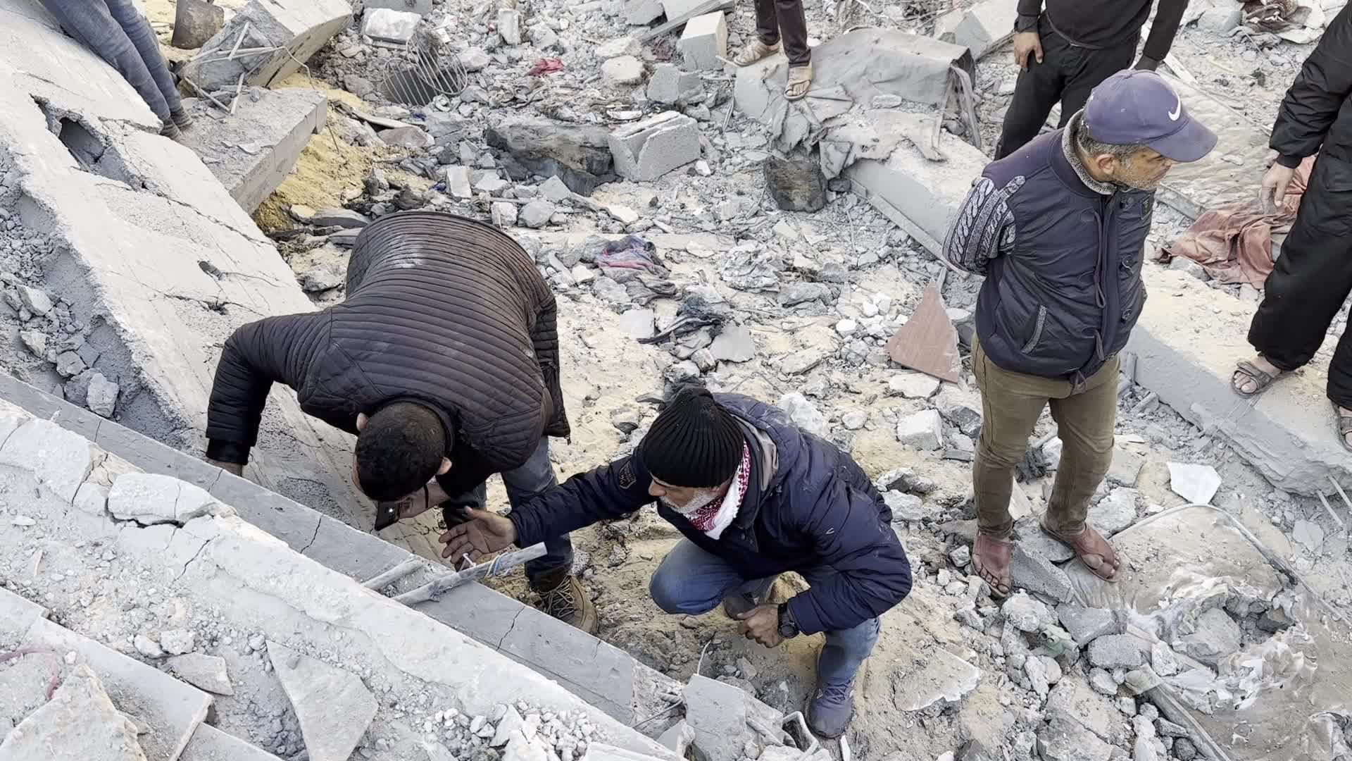 Aftermath of Israeli Airstrike in Gaza, Palestine