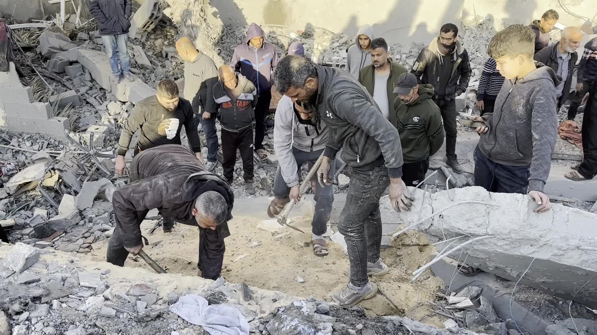 Aftermath of Israeli Airstrike in Gaza, Palestine