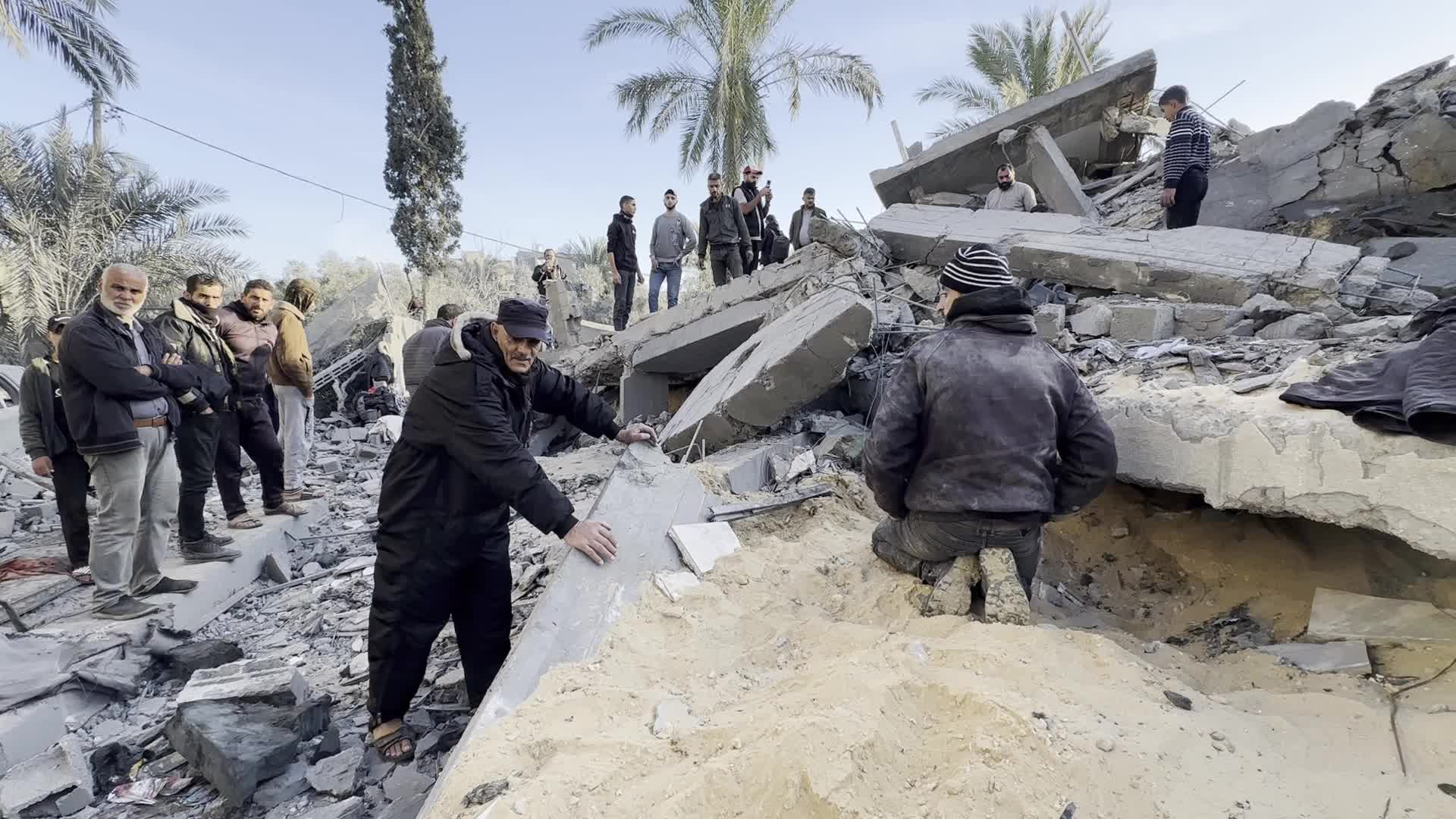 Aftermath of Israeli Airstrike in Gaza, Palestine