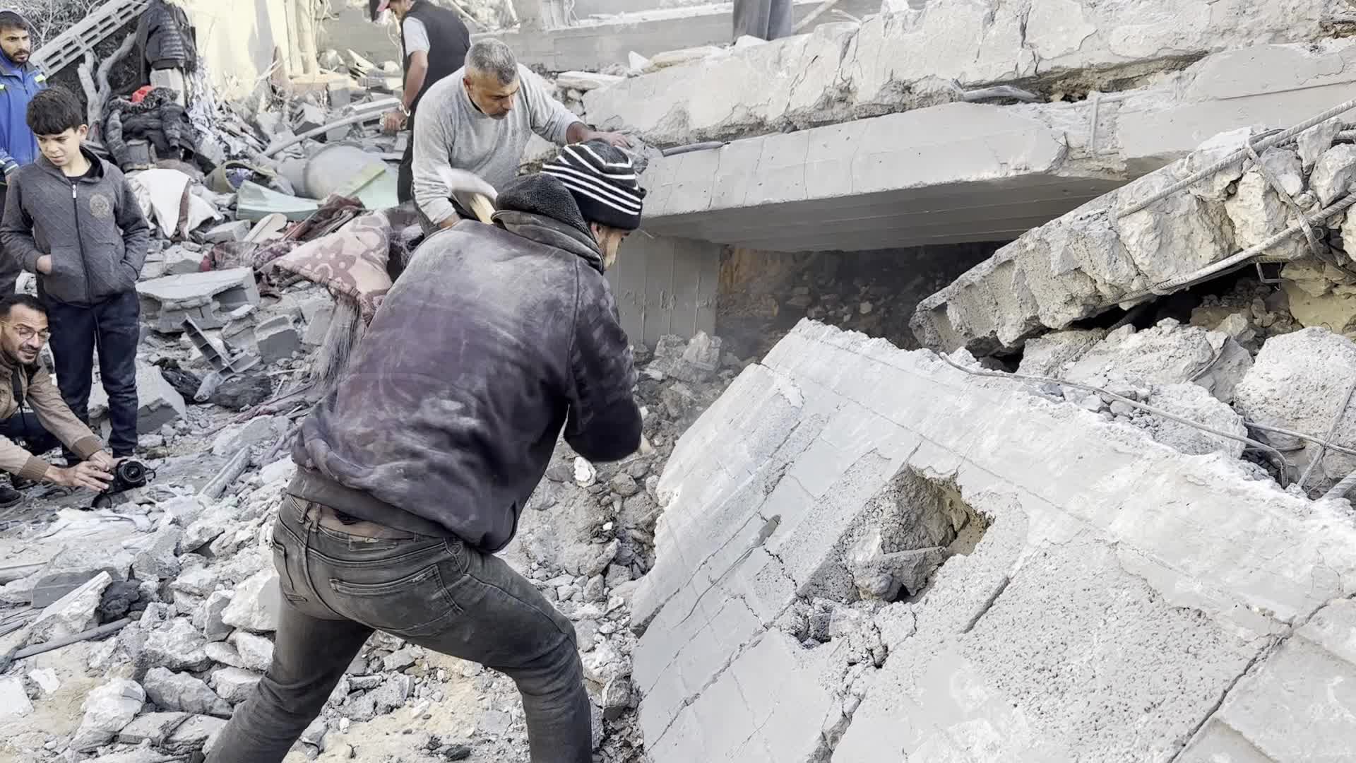 Aftermath of Israeli Airstrike in Gaza, Palestine