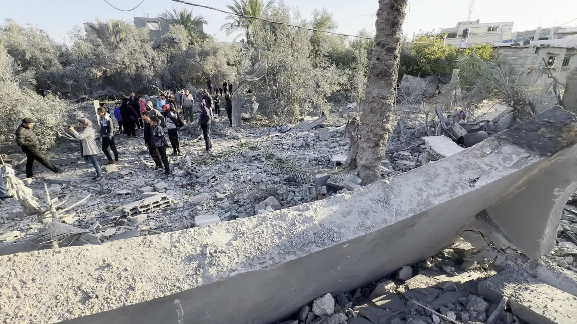 Aftermath of Israeli Airstrike in Gaza, Palestine