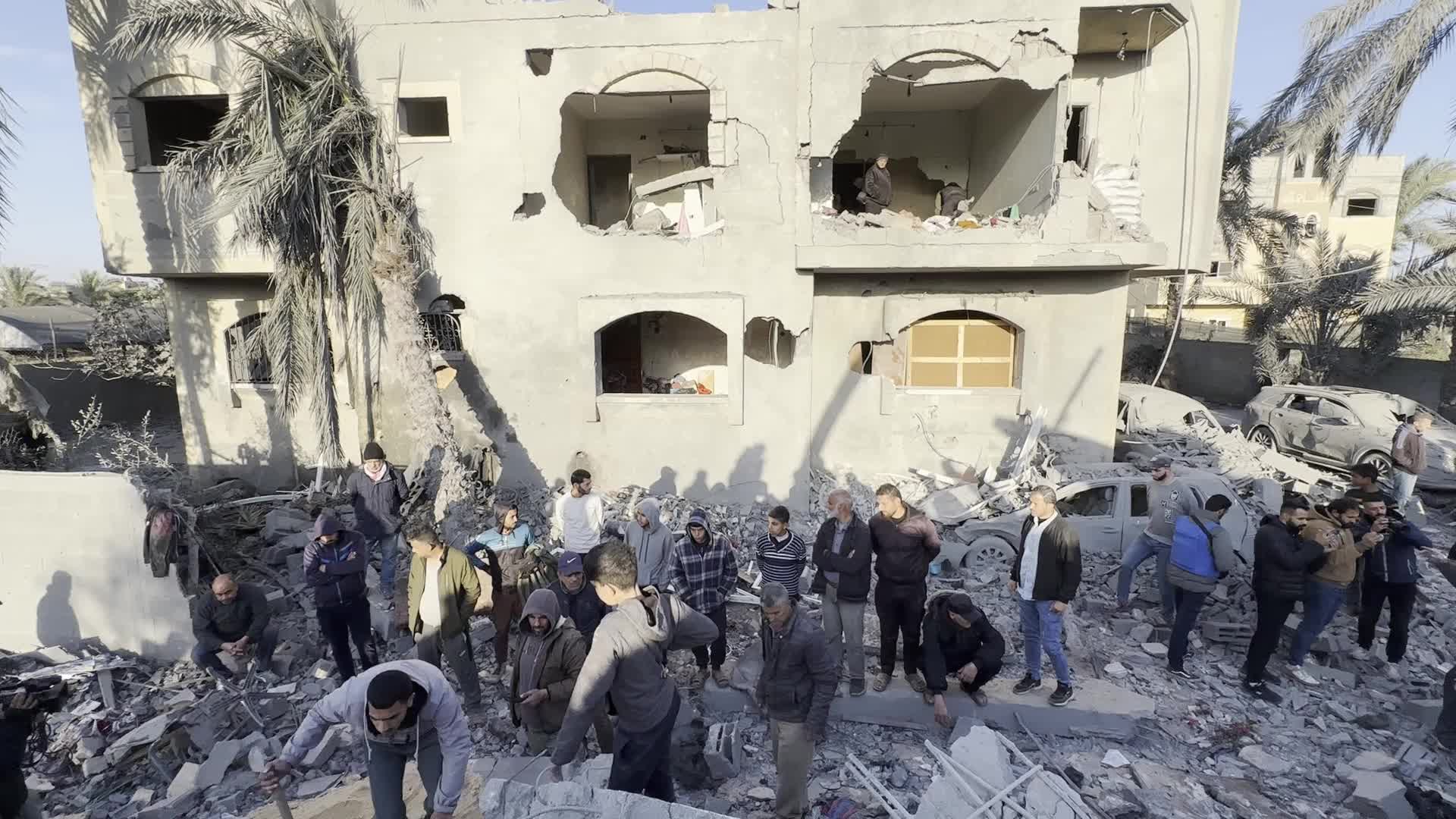 Aftermath of Israeli Airstrike in Gaza, Palestine
