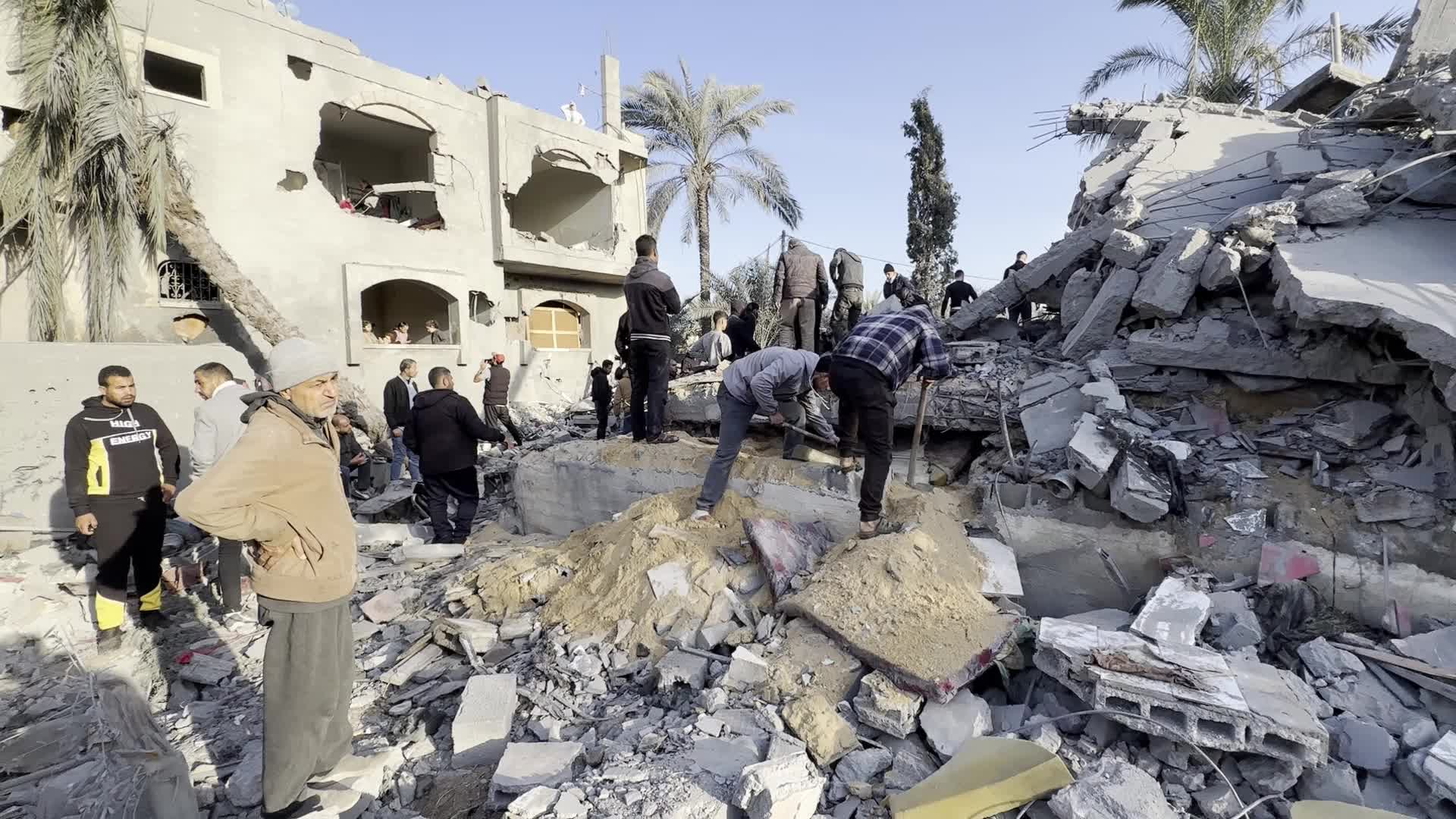 Aftermath of Israeli Airstrike in Gaza, Palestine