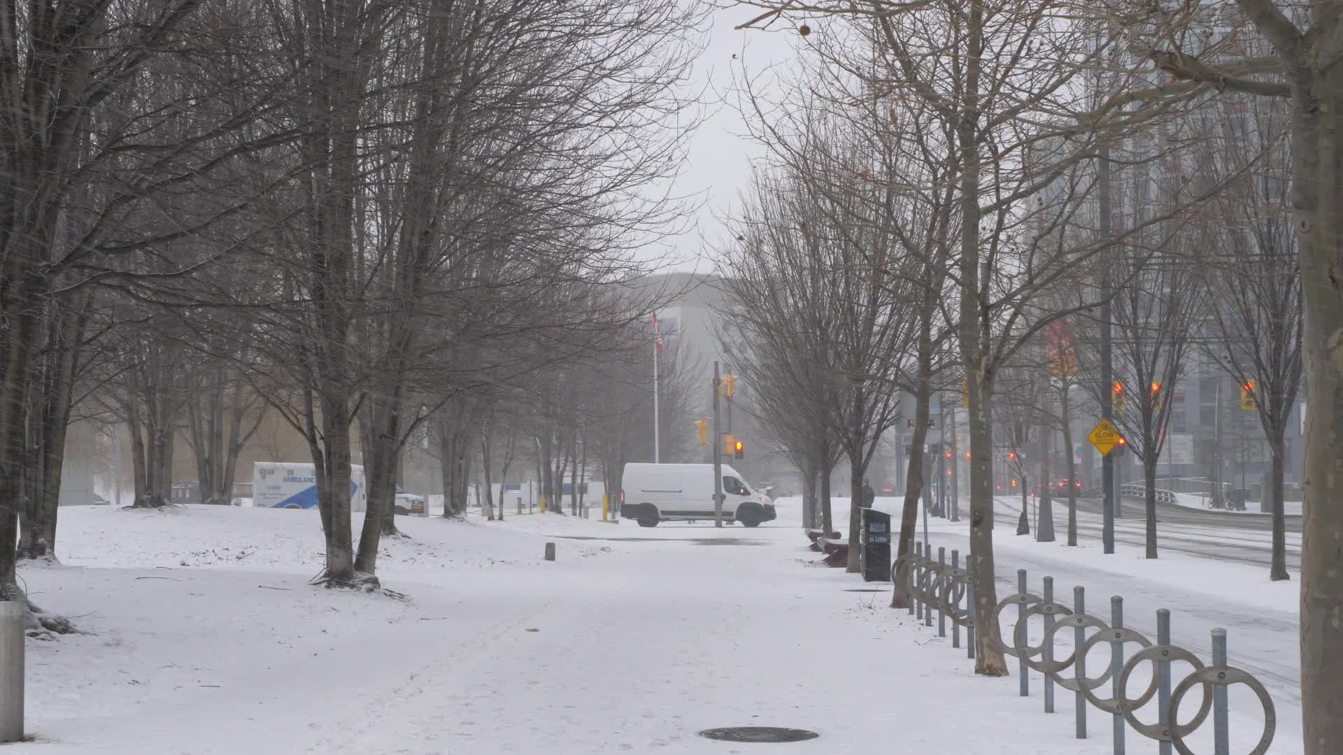 Snowy day in Toronto, Canada