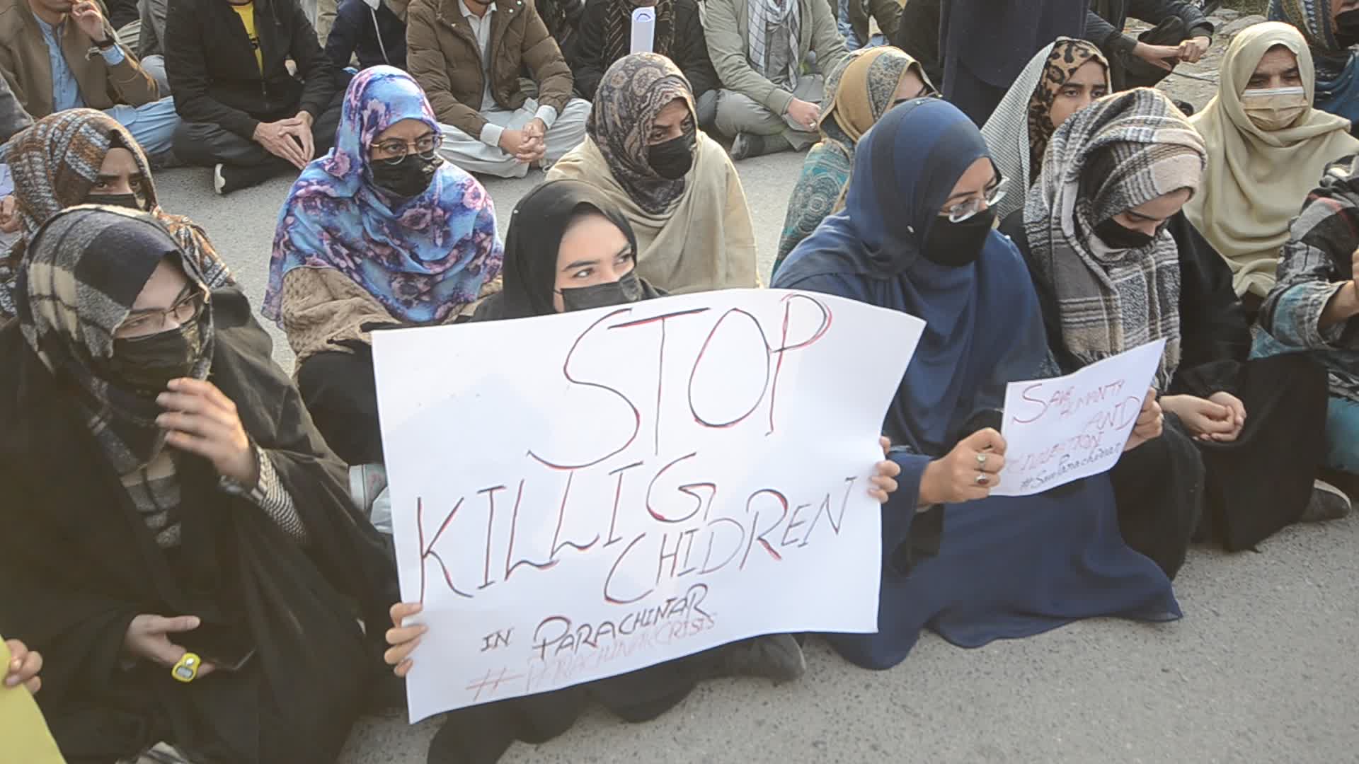 Protest in Peshawar against deteriorating security situation and unrest in Parachinar
