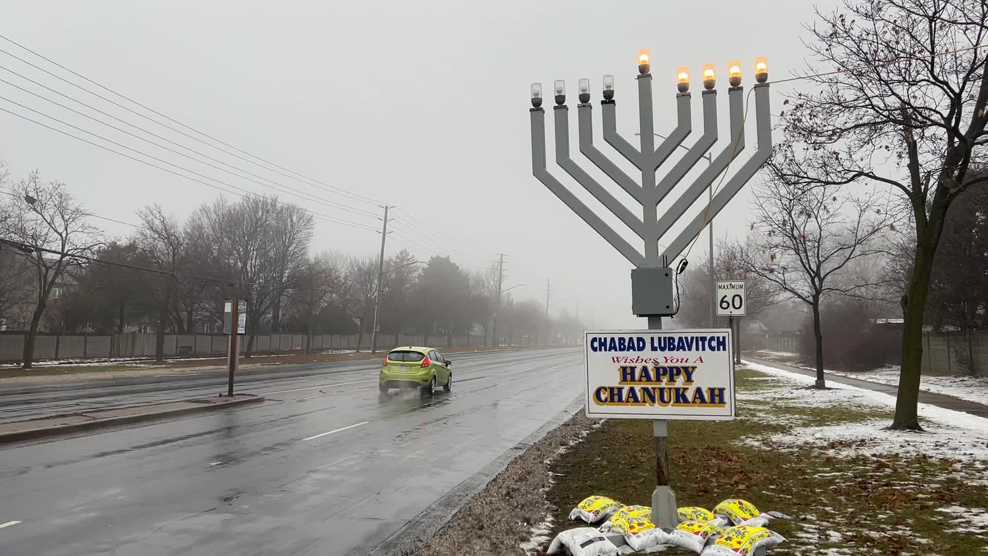 Cold and rainy foggy morning in Toronto, Canada