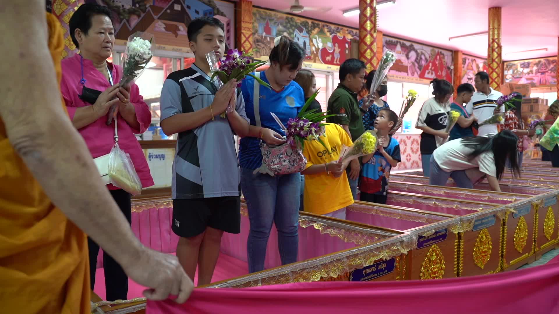 Thai People Lie In Coffins To Welcome The New Year.