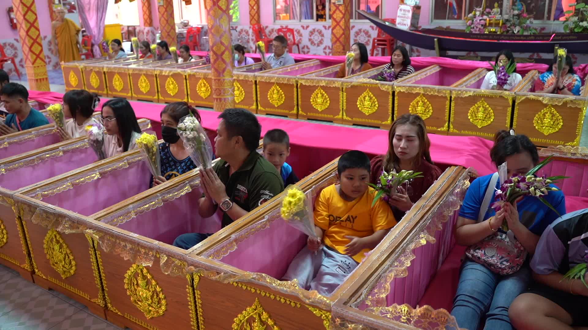 Thai People Lie In Coffins To Welcome The New Year.