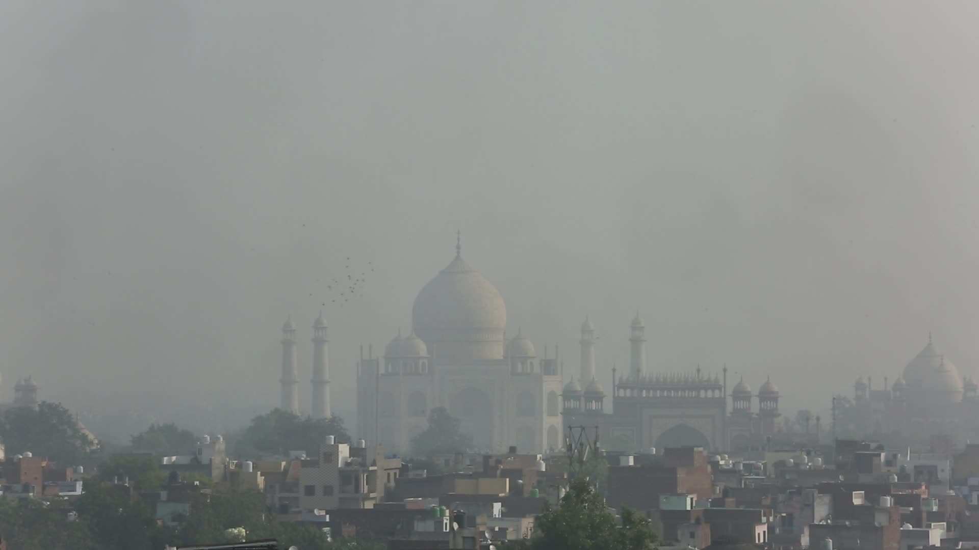 Smog covers the city of Agra, India
