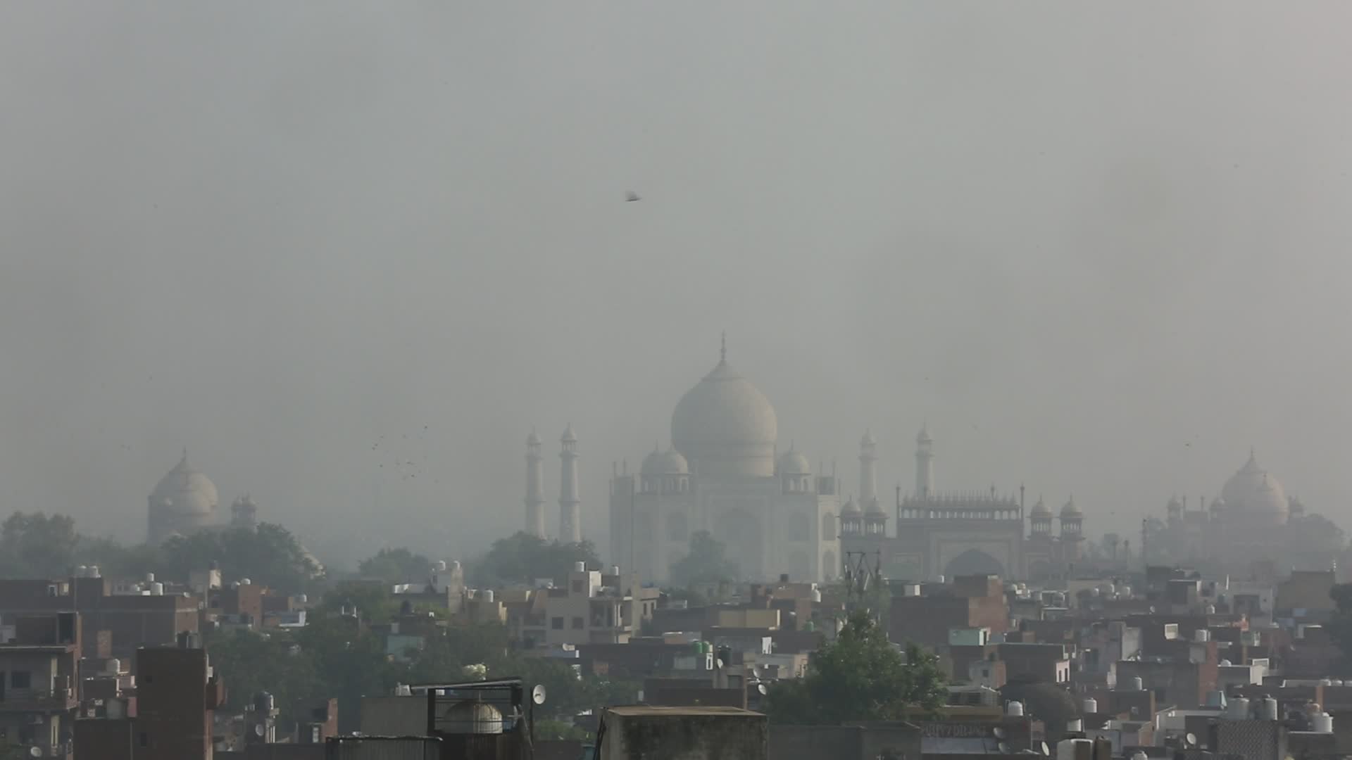 Smog covers the city of Agra, India