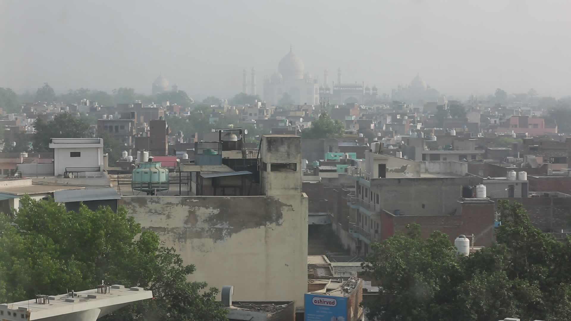 Smog covers the city of Agra, India
