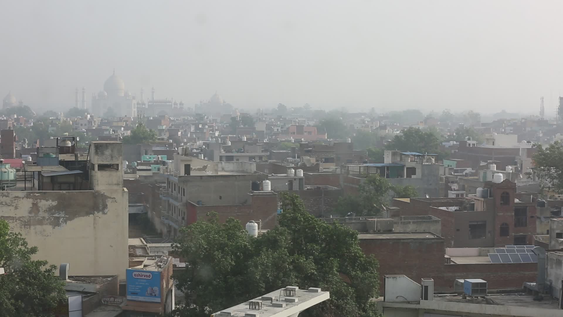 Smog covers the city of Agra, India